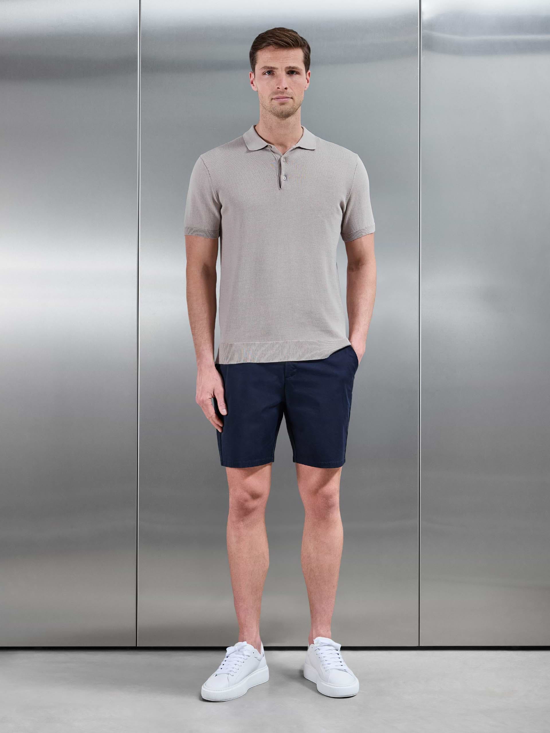 Tailored Side Adjuster Chino Short in Navy