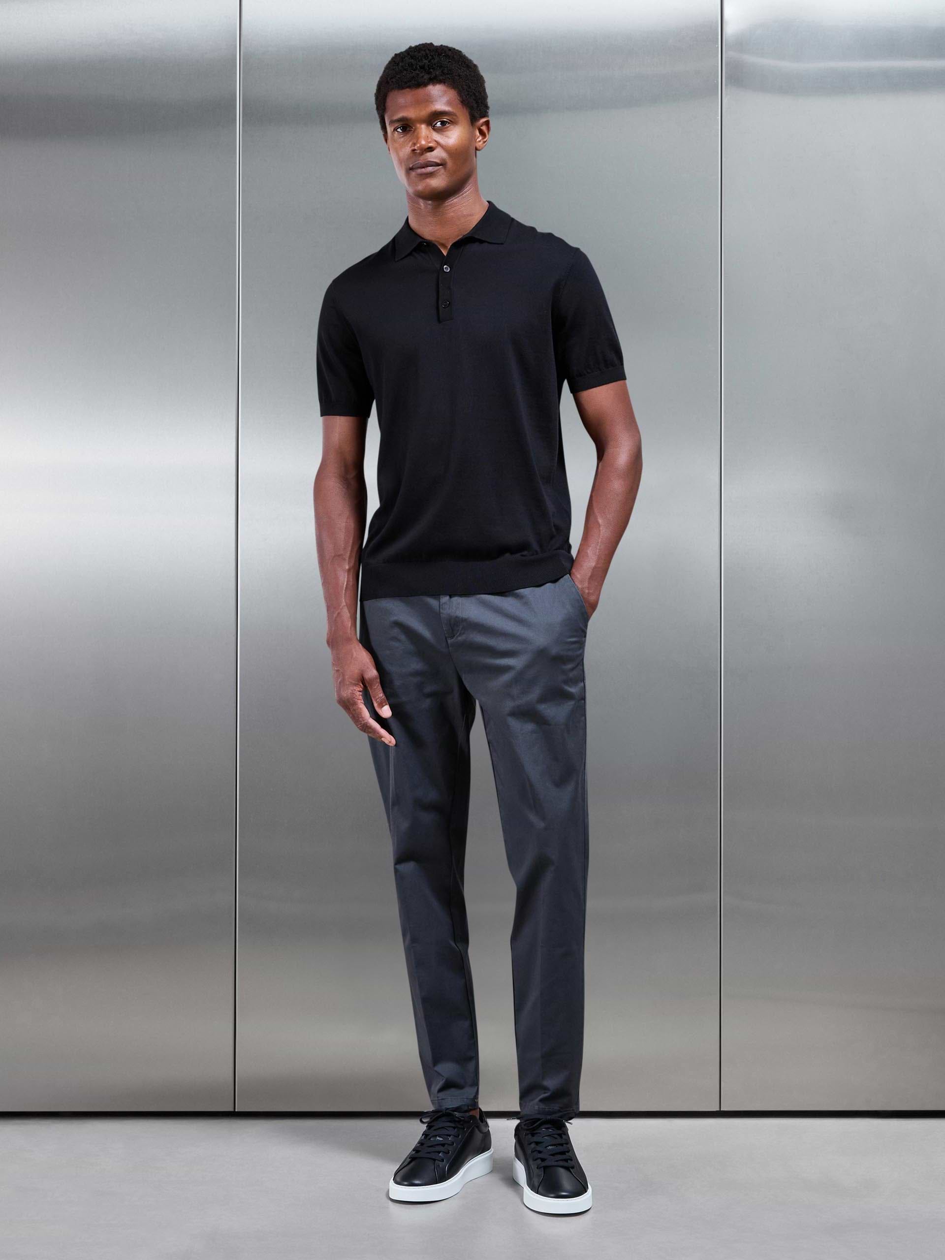 Tailored Side Adjuster Chino Trouser in Grey