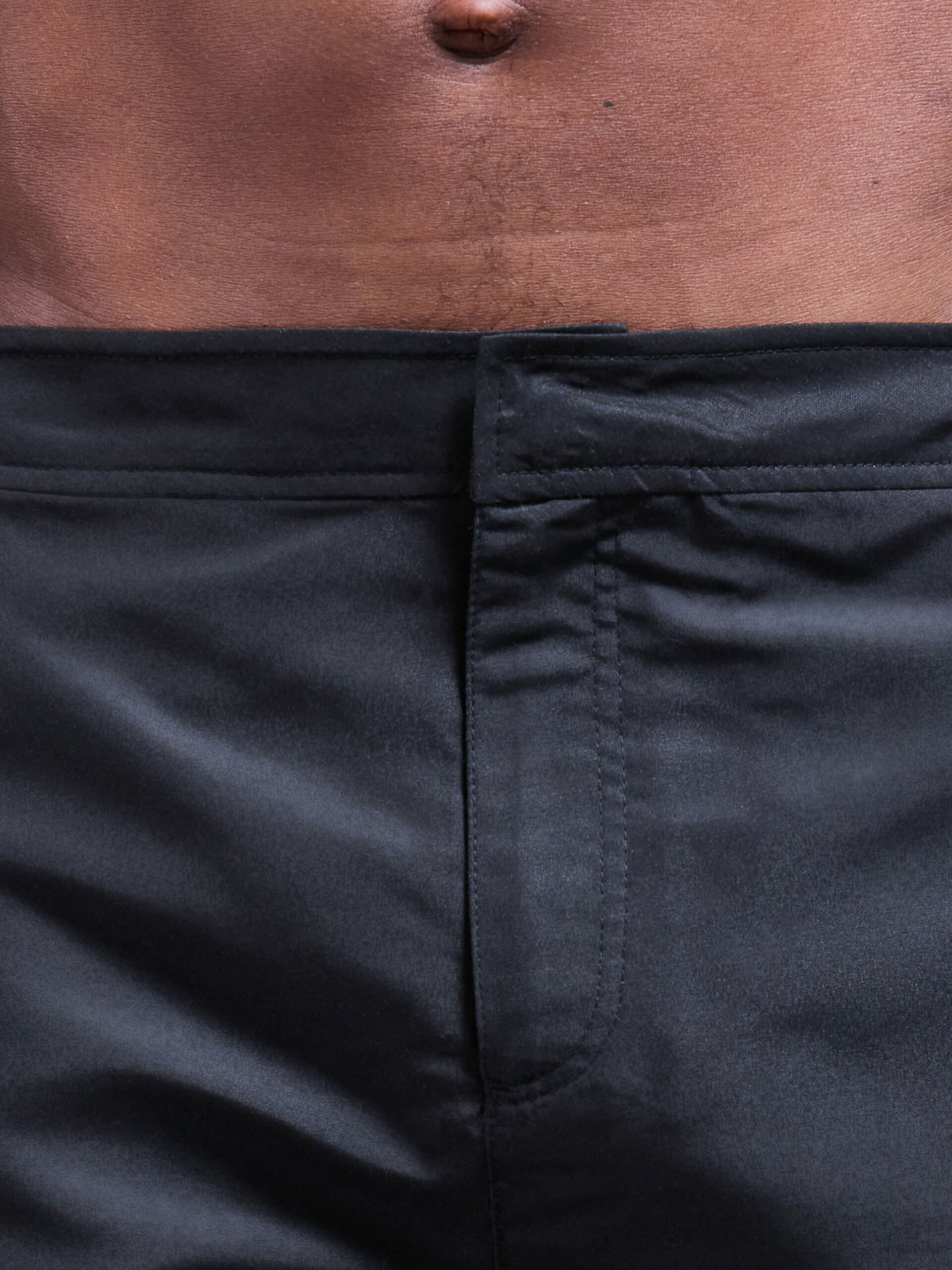 Tailored Side Adjuster Swim Short in Black