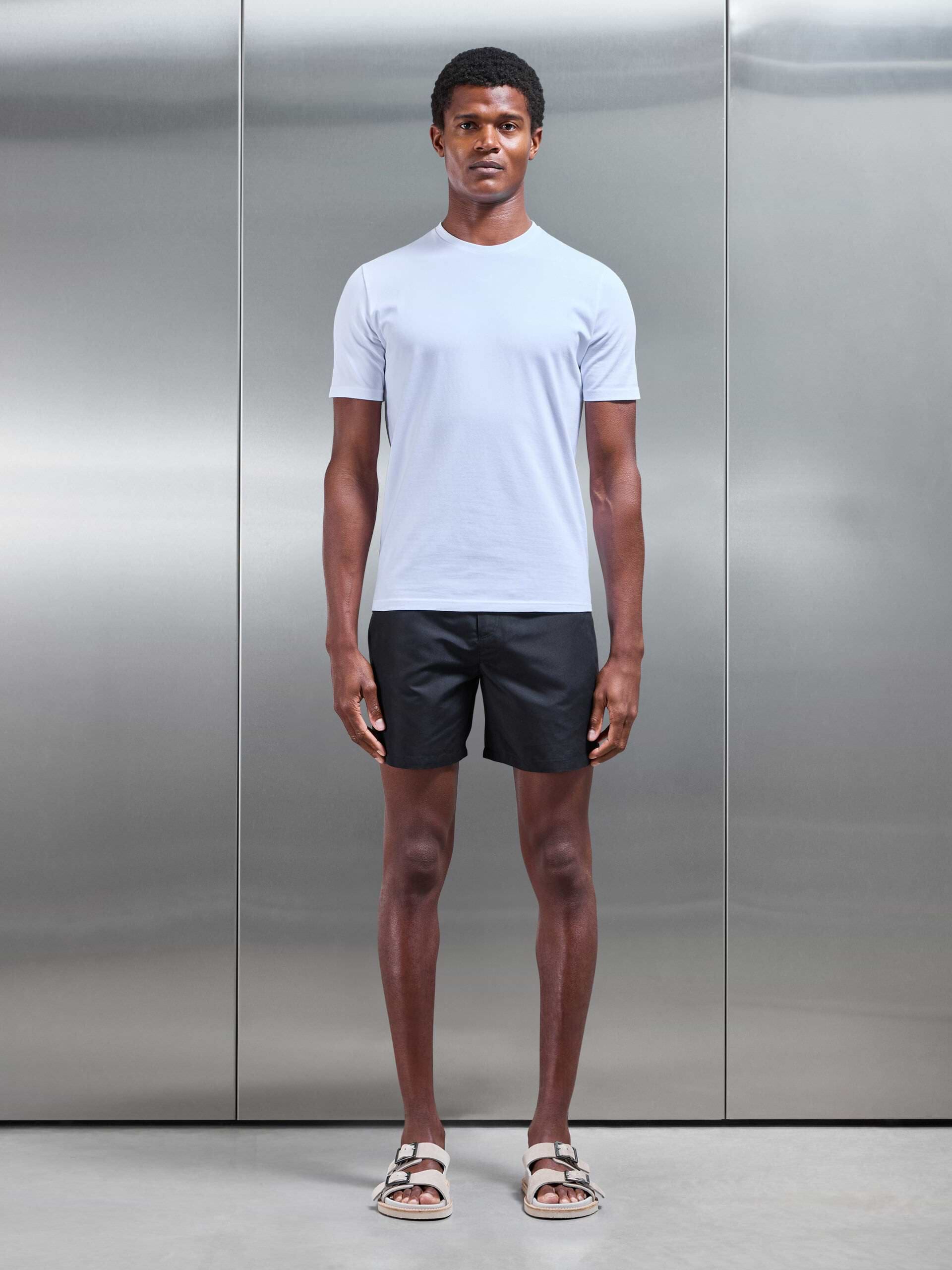 Tailored Side Adjuster Swim Short in Black