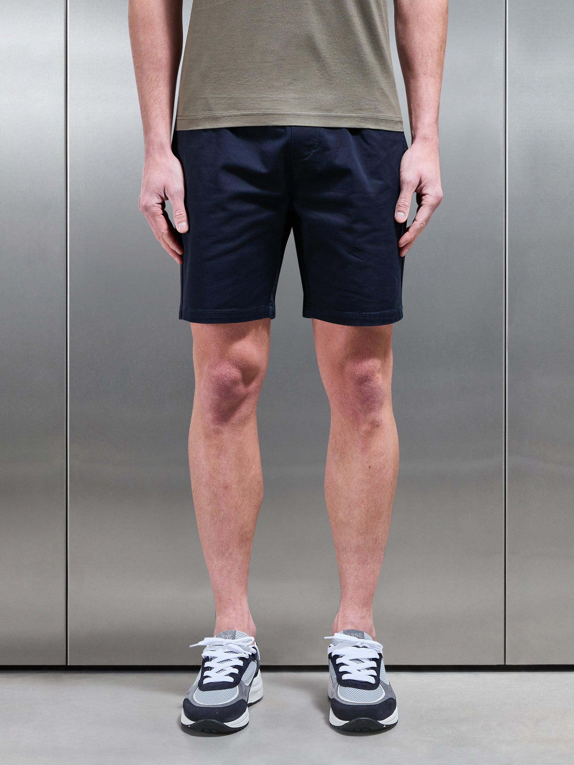 Drawstring Chino Short in Navy