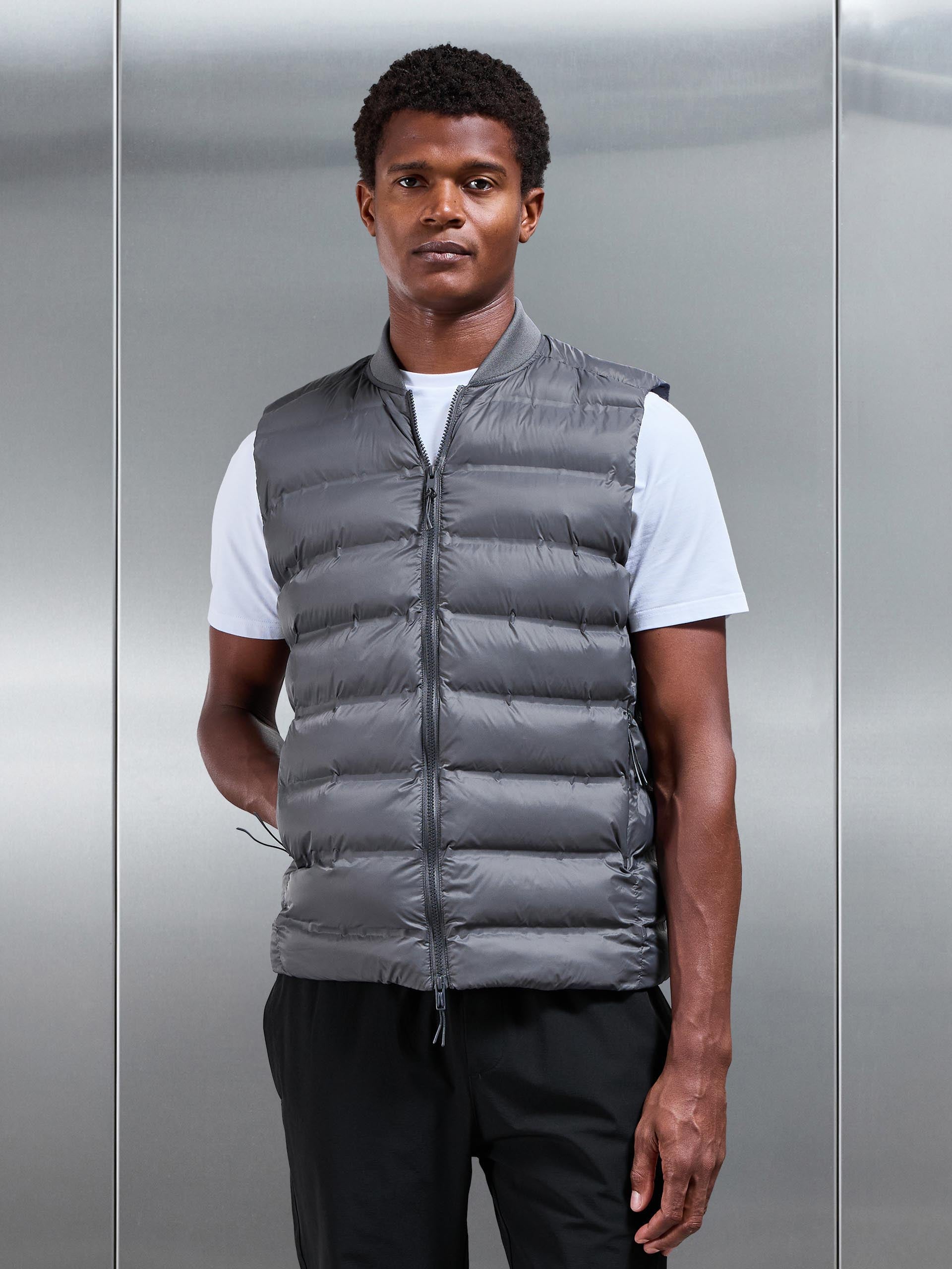 Technical Bomber Gilet in Grey