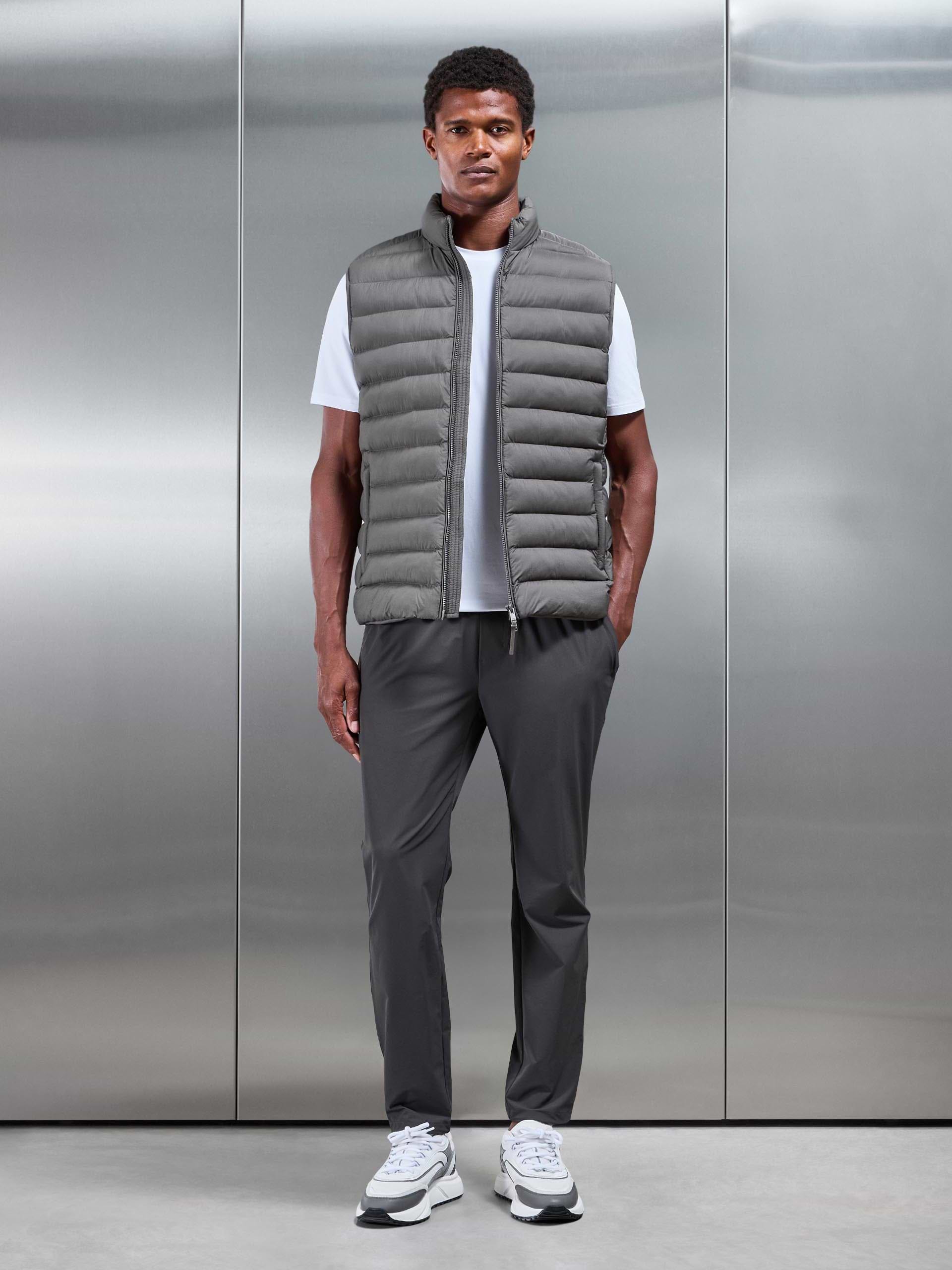 Technical Puffer Gilet in Olive