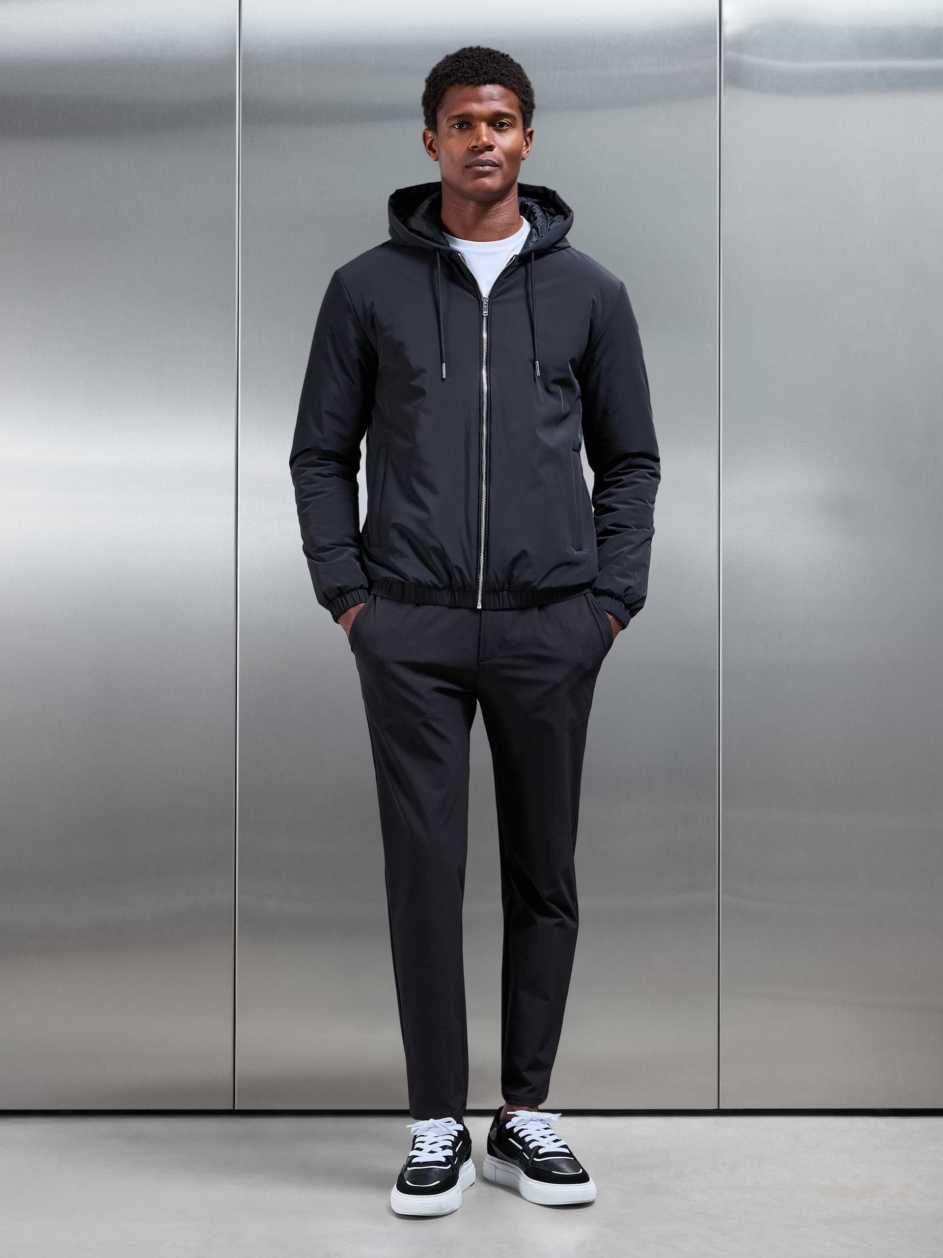 Technical Stretch Chino Trouser in Black