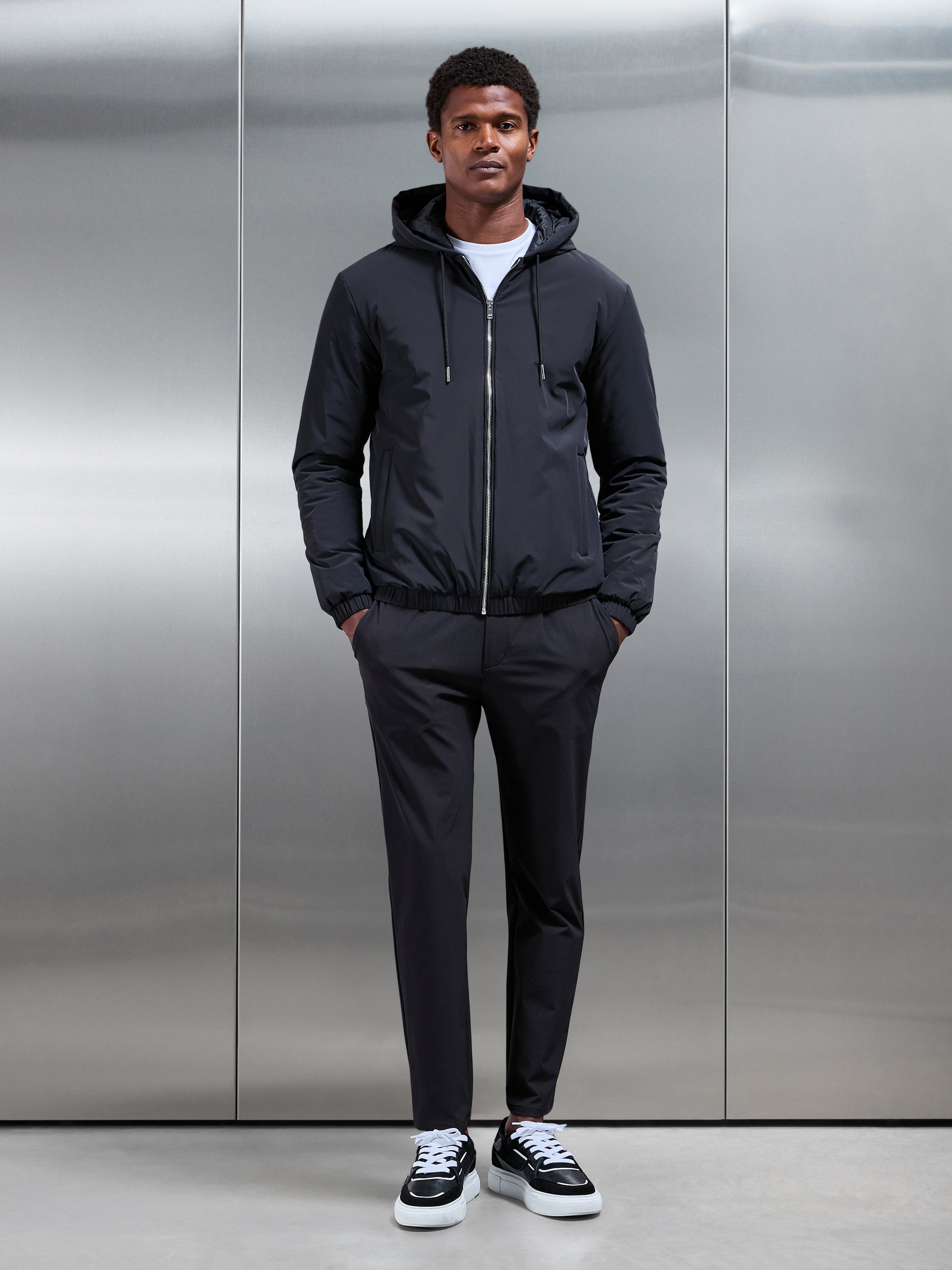 Technical Stretch Chino Trouser in Black