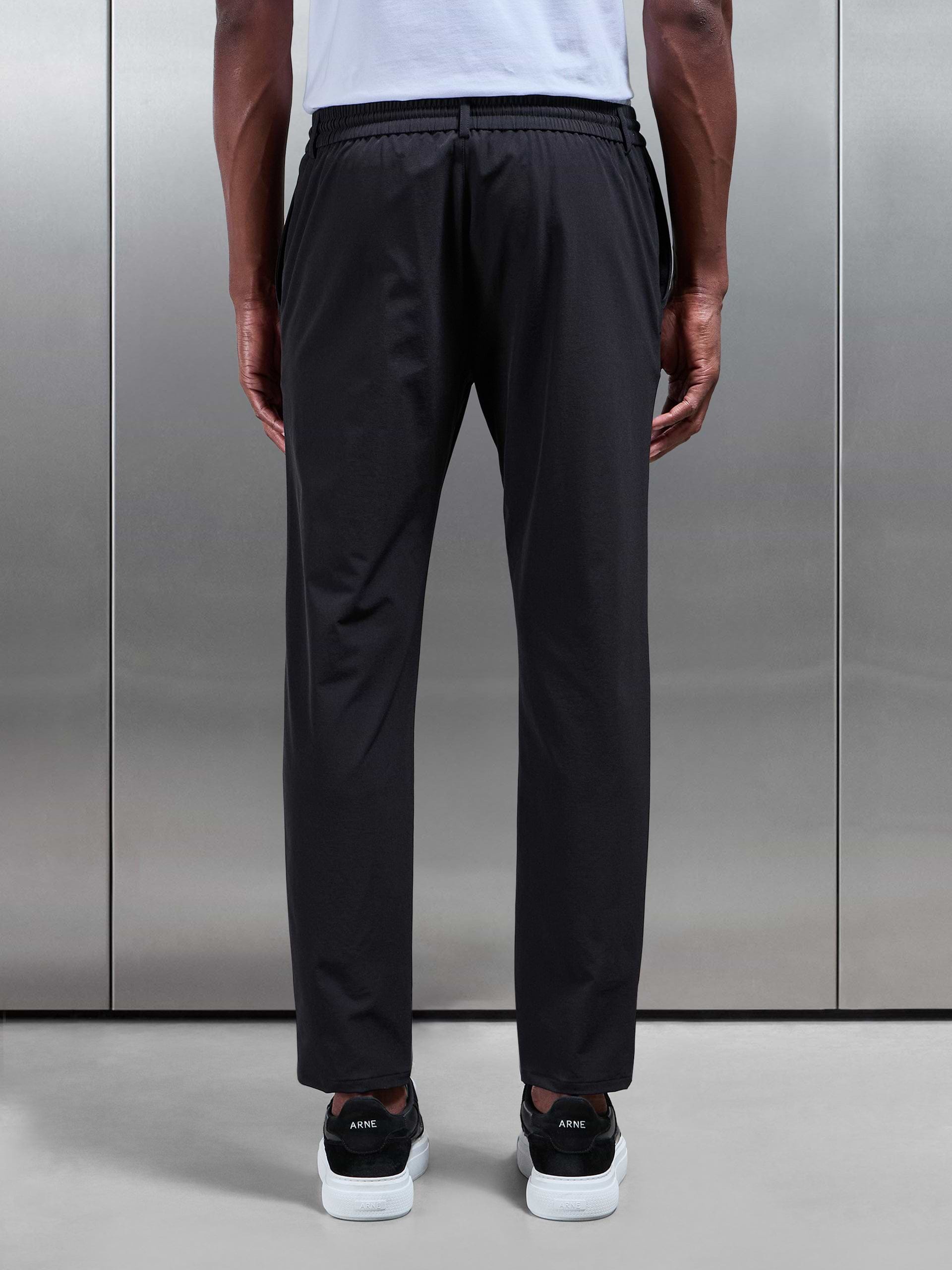 Technical Stretch Chino Trouser in Black