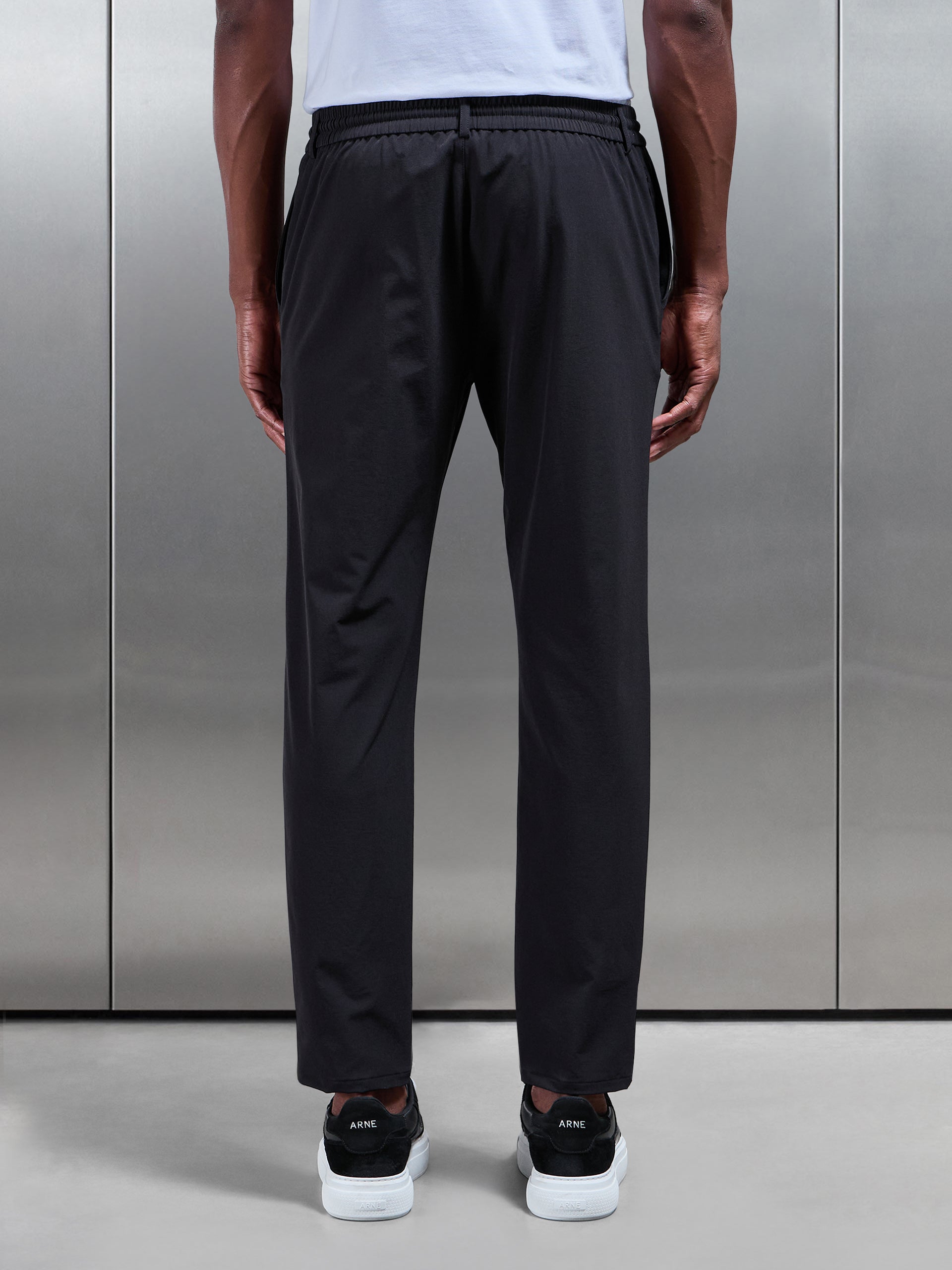 Technical Stretch Chino Trouser in Black
