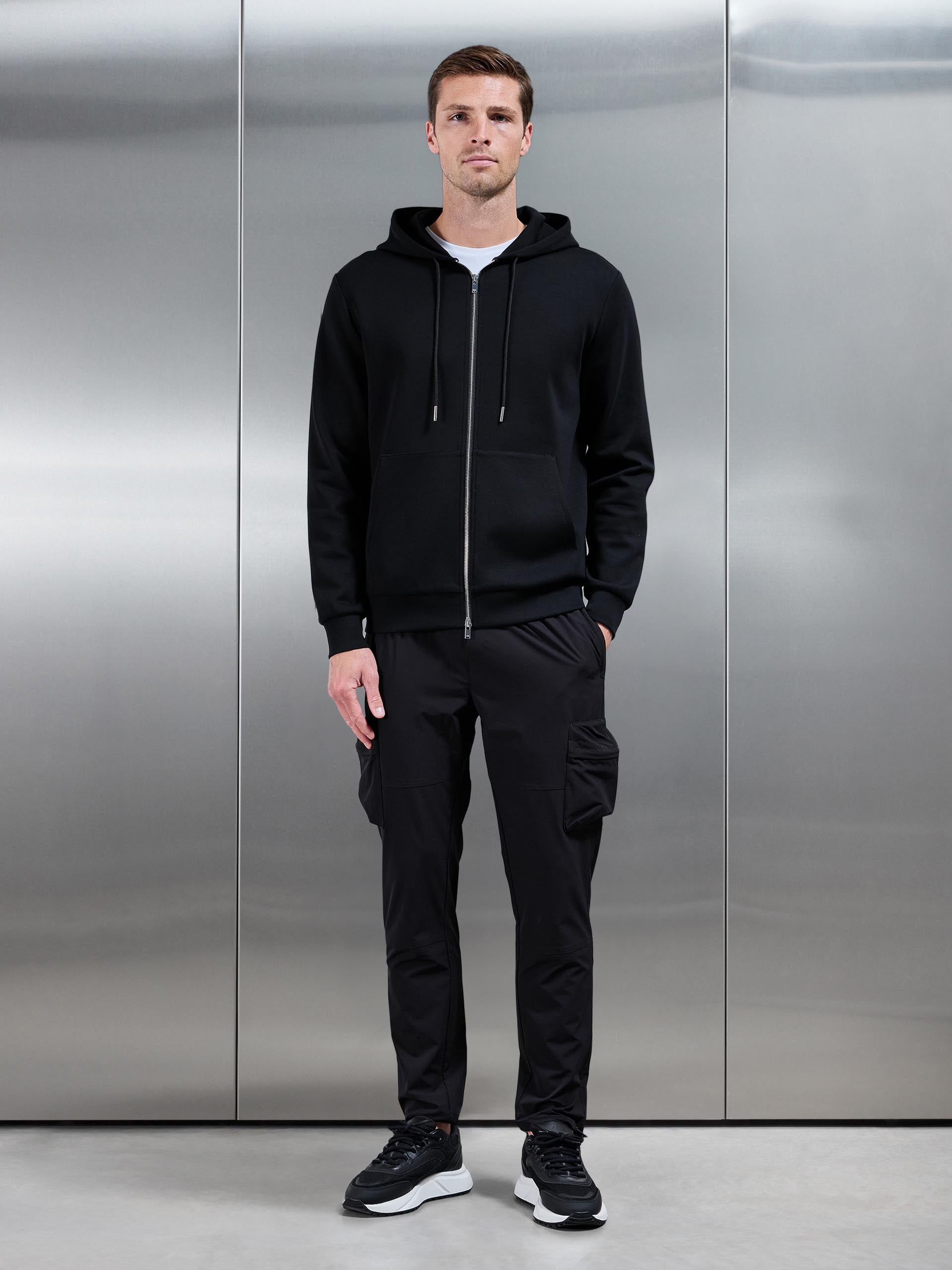 Technical 3D Cargo Pant in Black