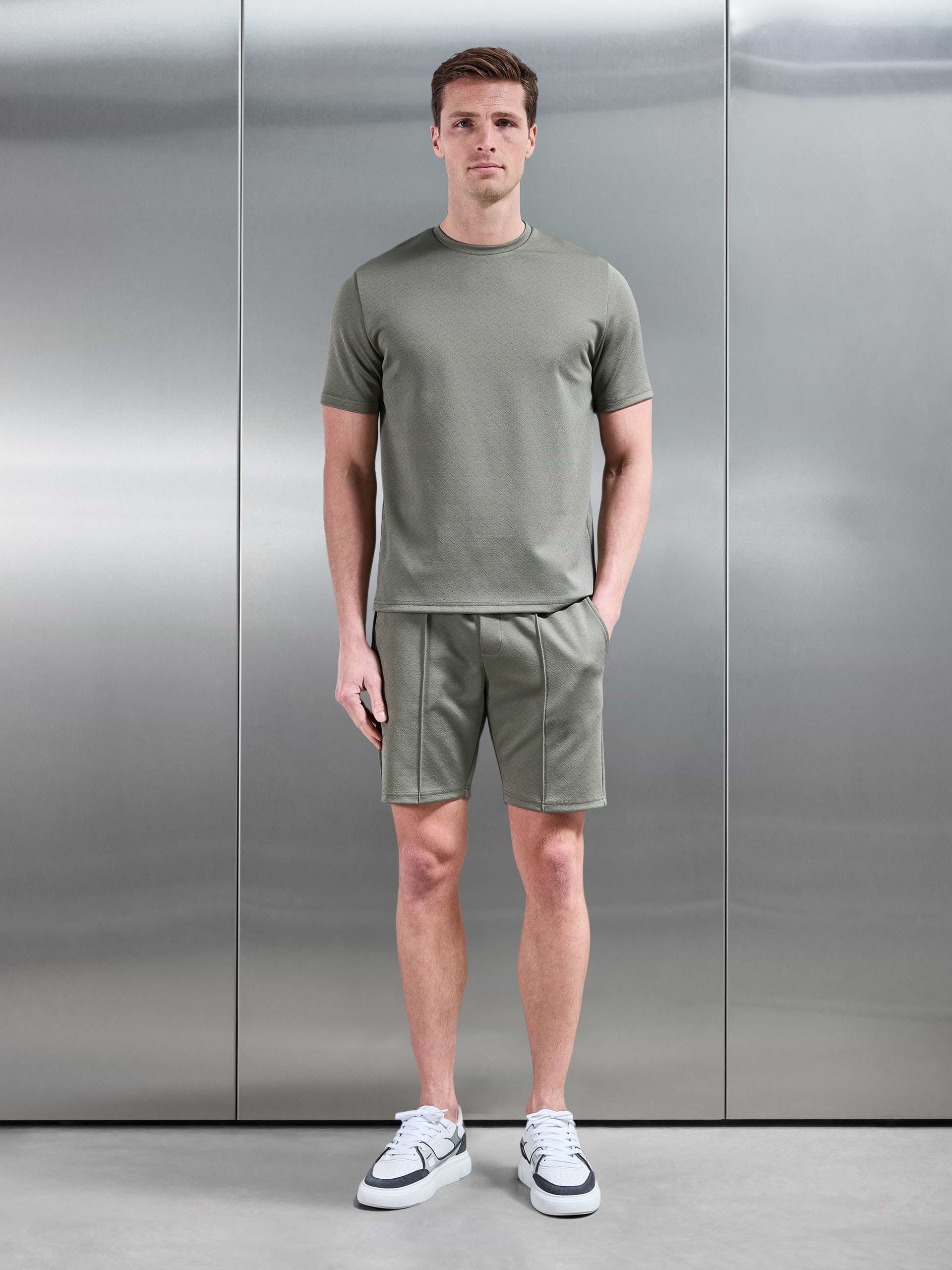 Textured Interlock Short in Sage