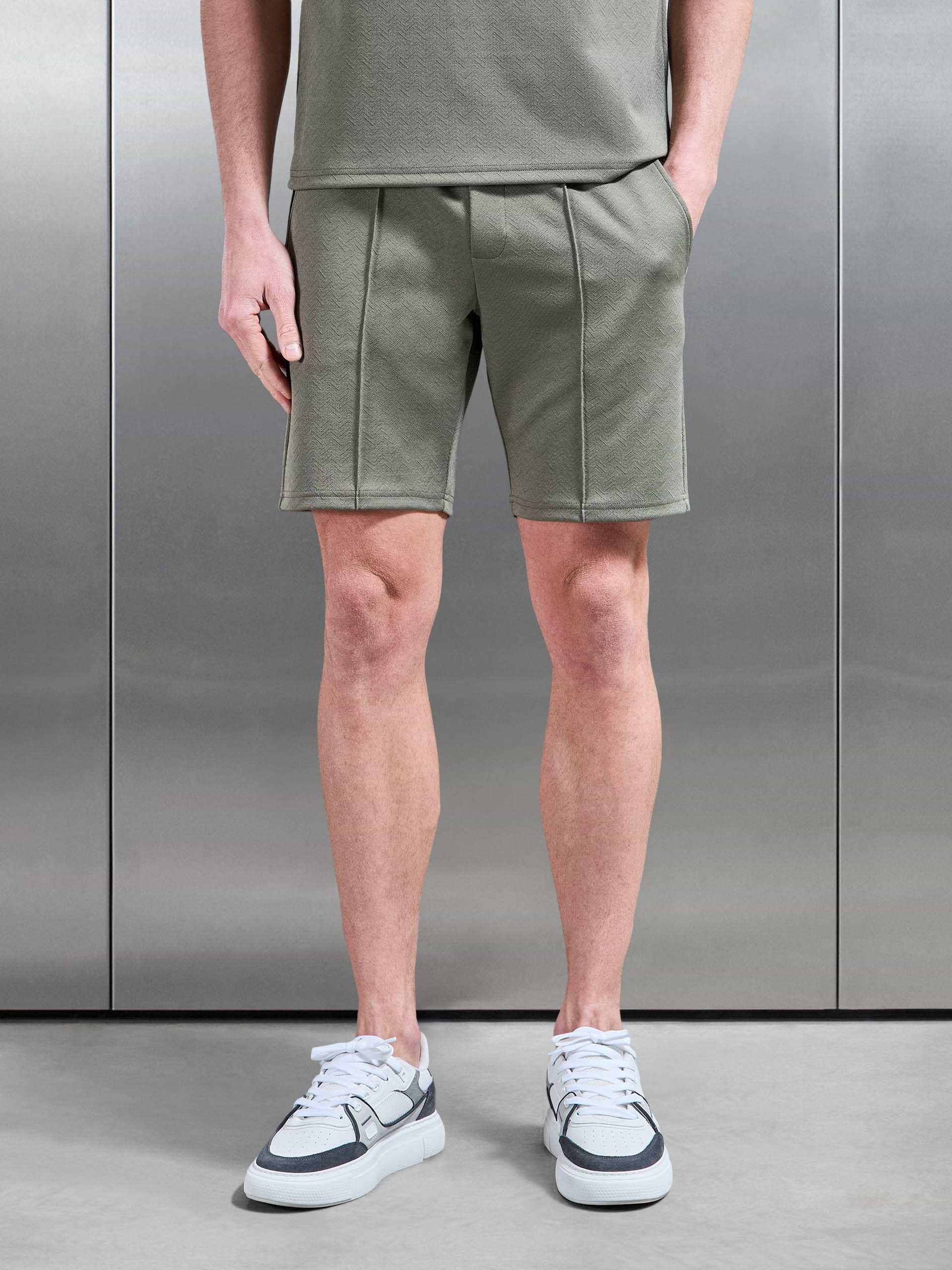 Textured Interlock Short in Sage