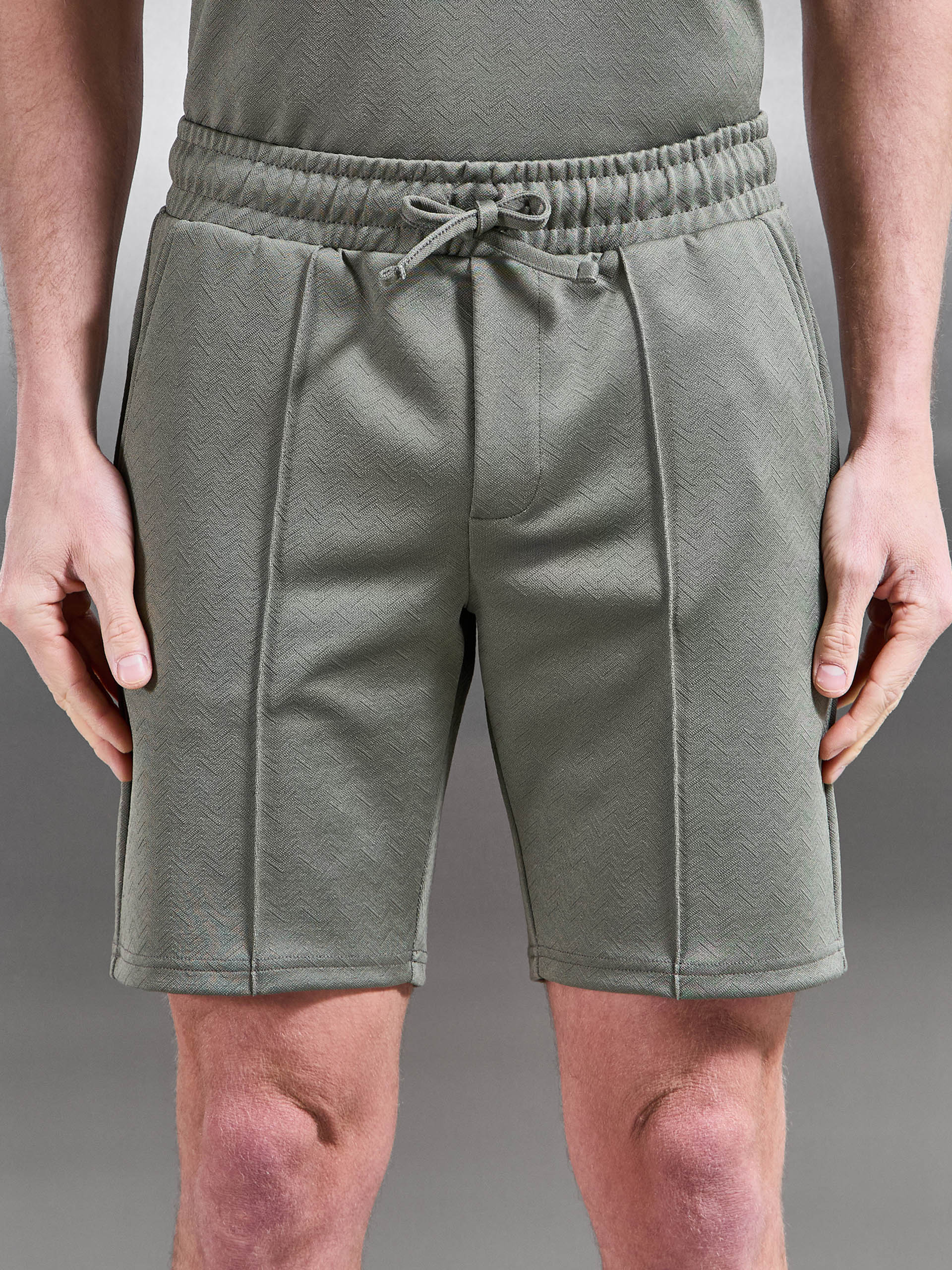 Textured Interlock Short in Sage