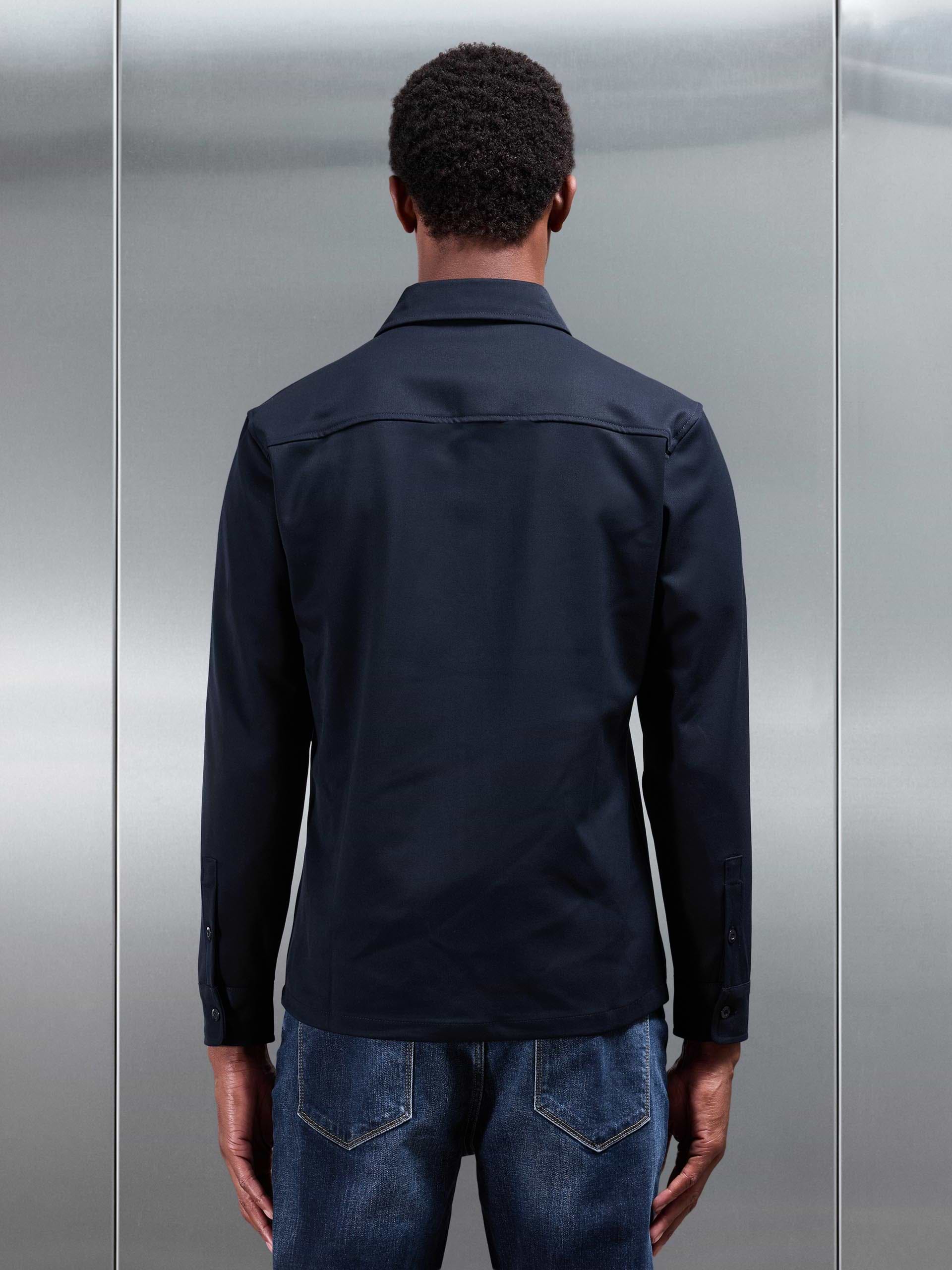 Textured Overshirt in Navy