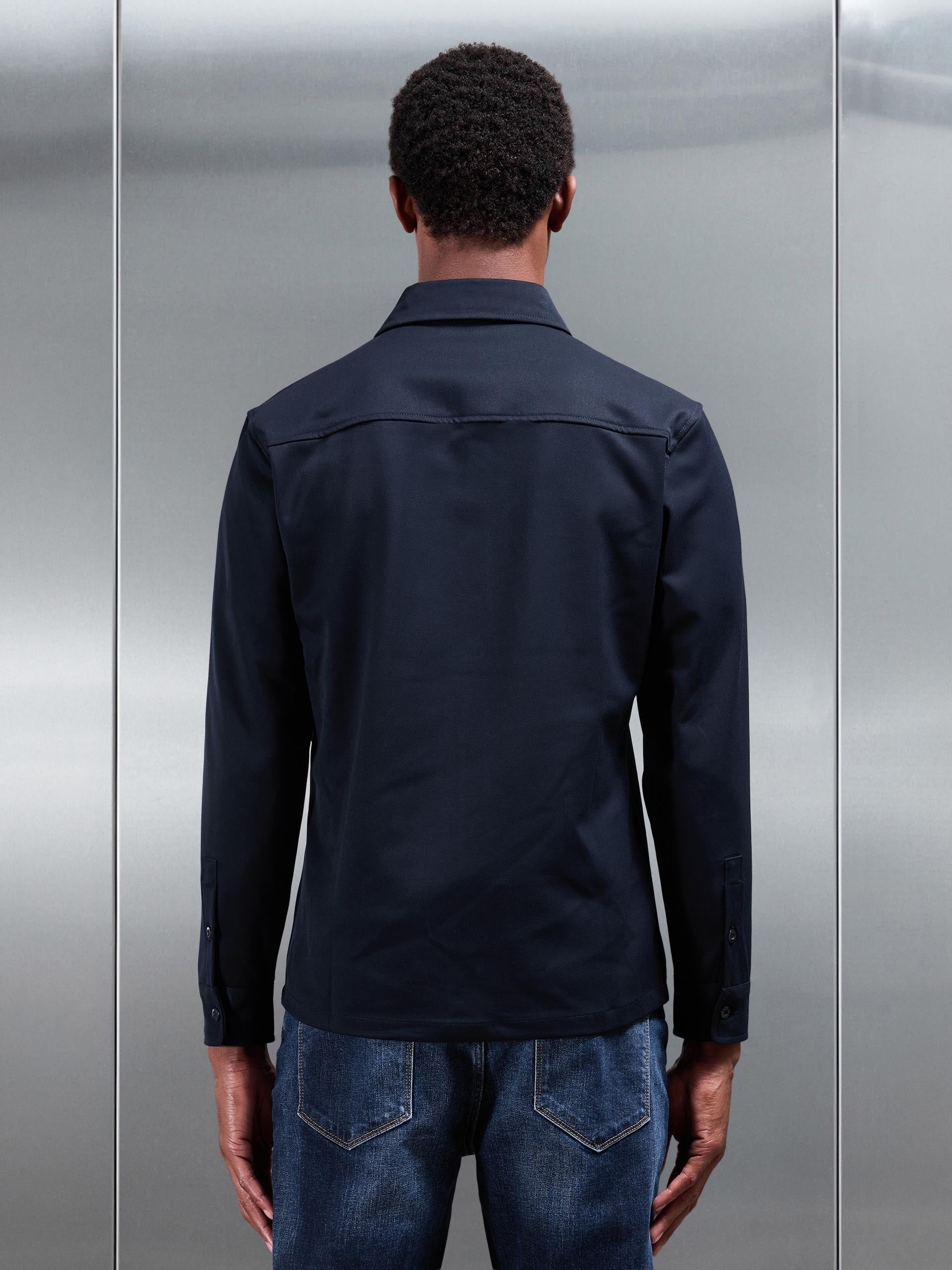 Textured Overshirt in Navy