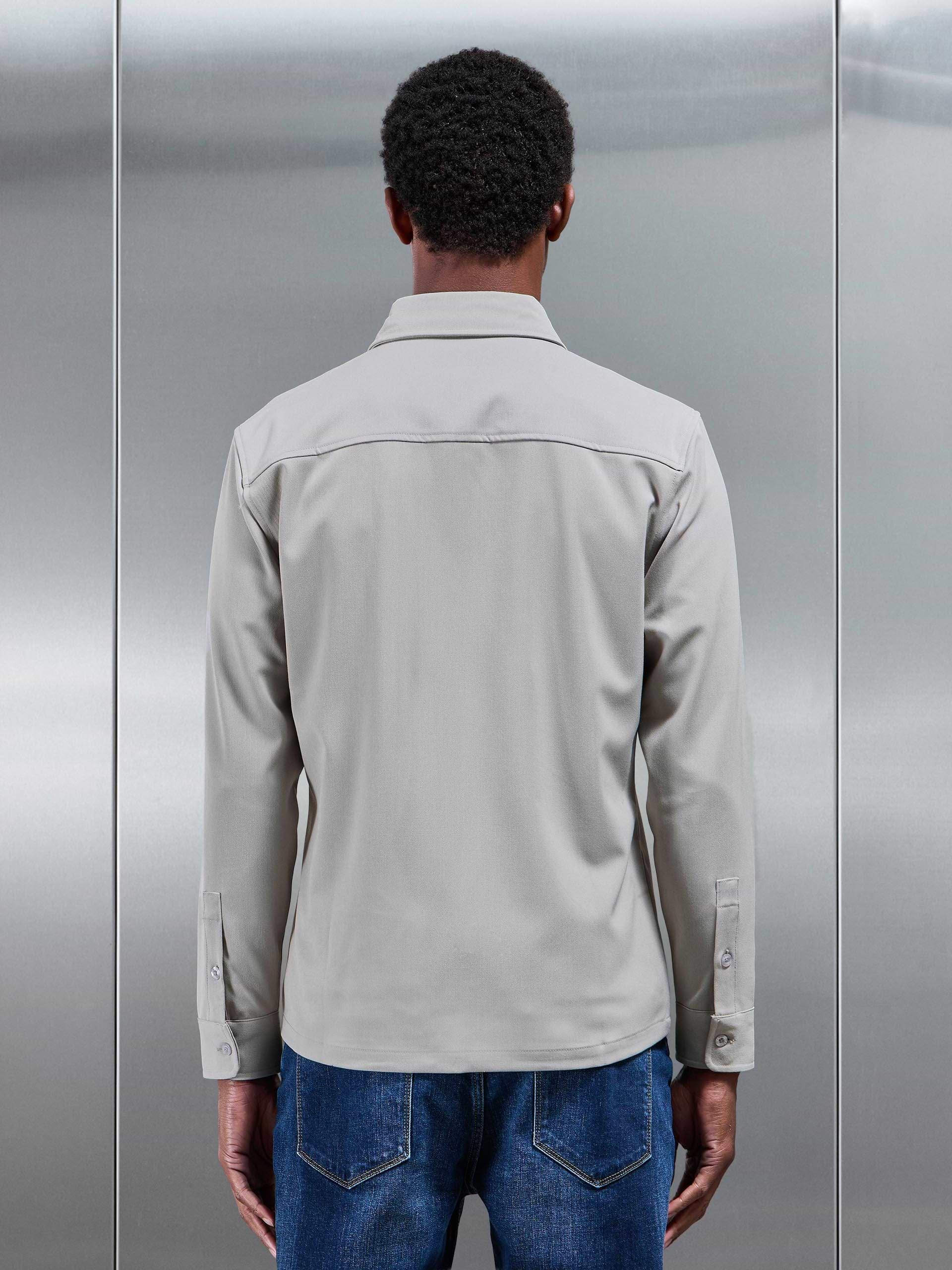 Textured Overshirt in Stone