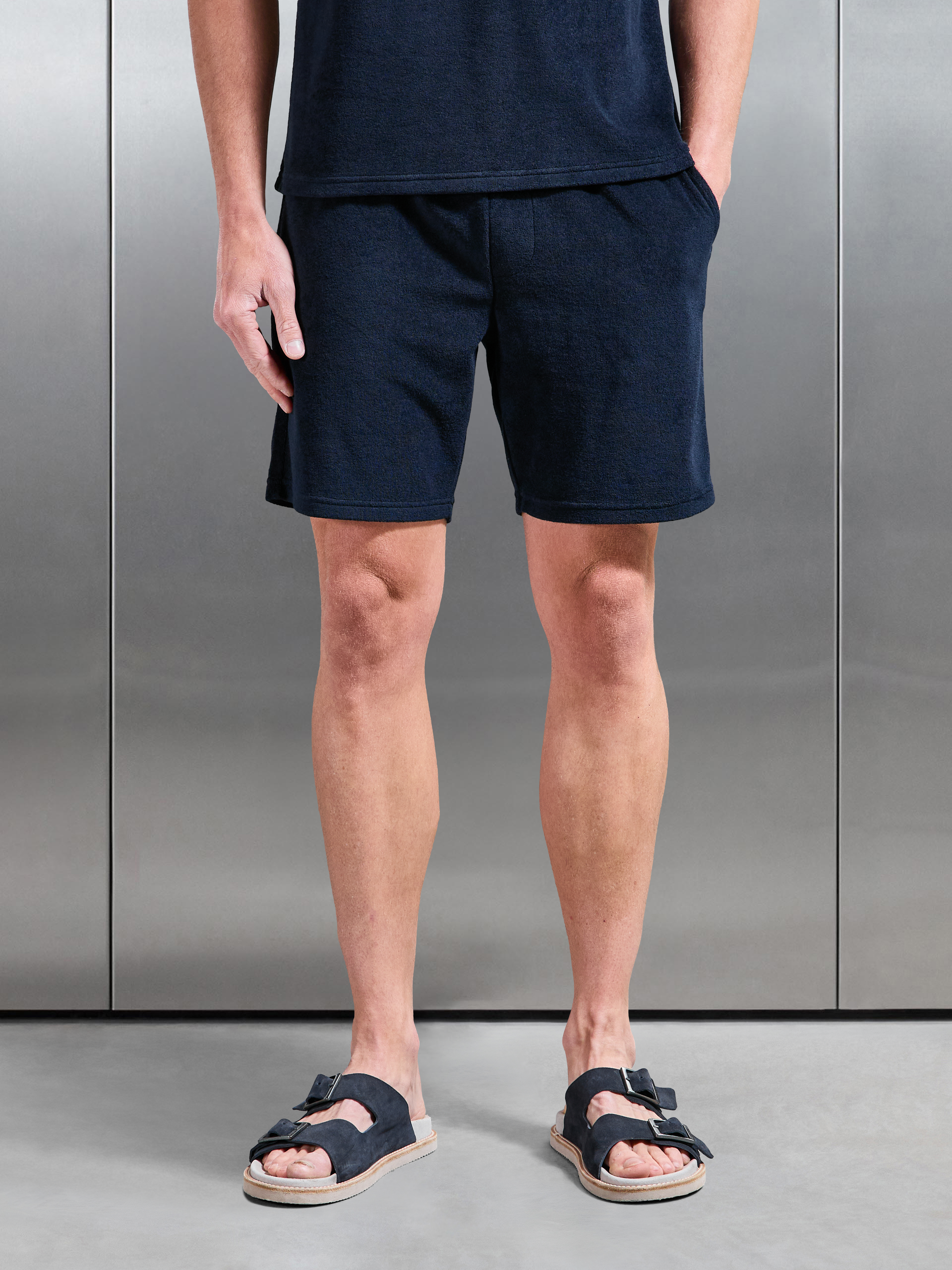 Towelling Short in Navy