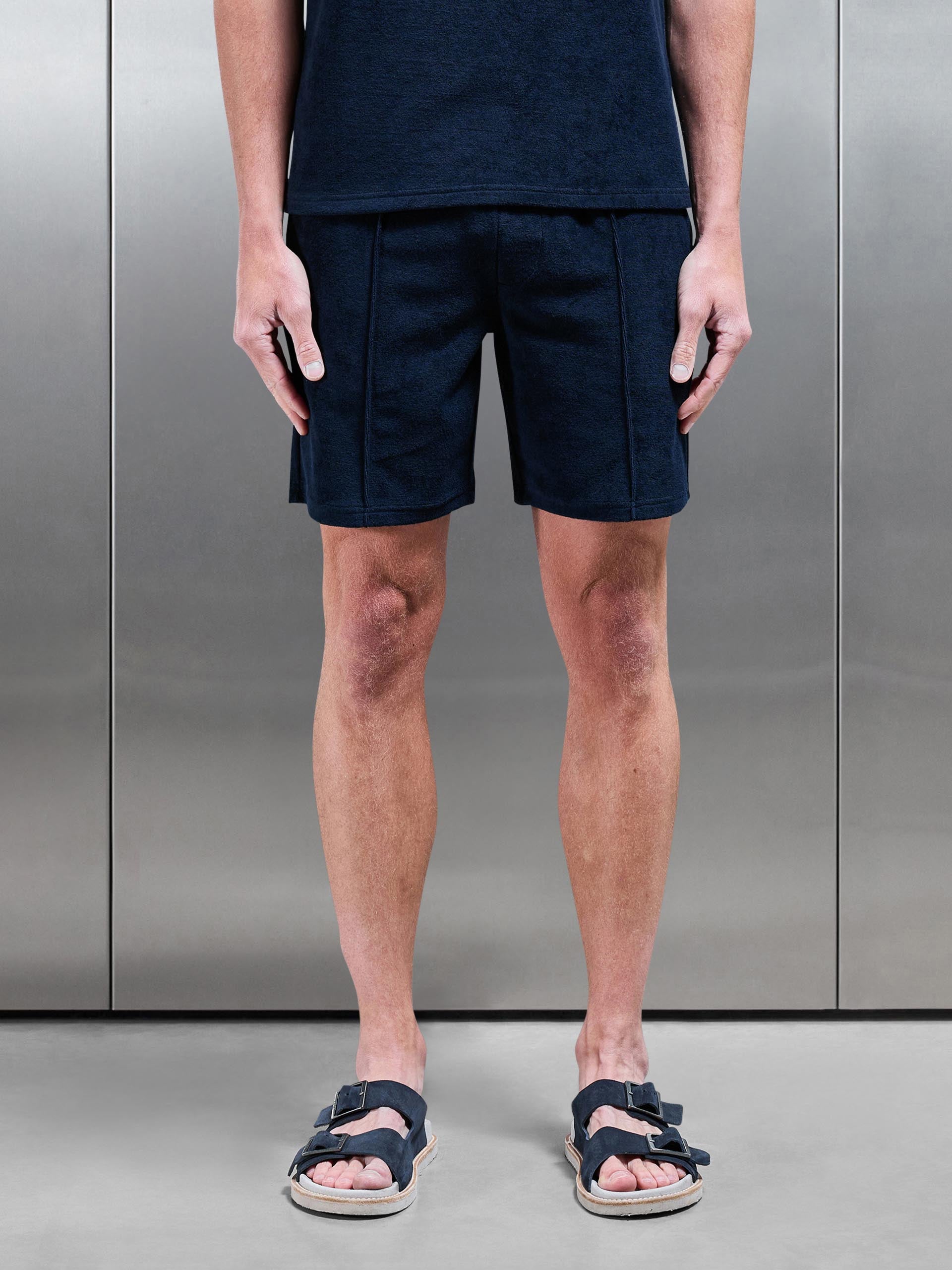 Towelling Short in Navy