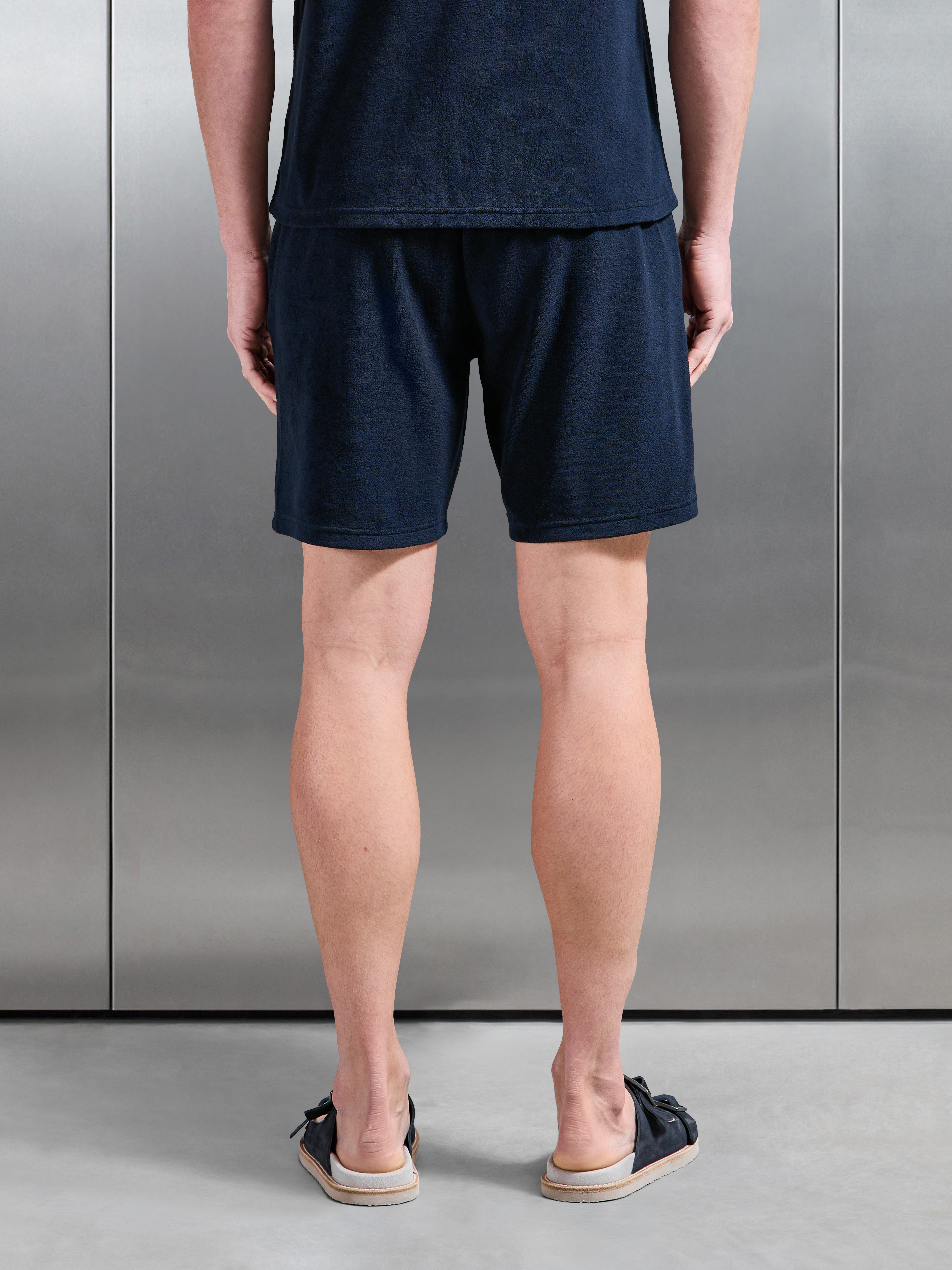 Towelling Short in Navy