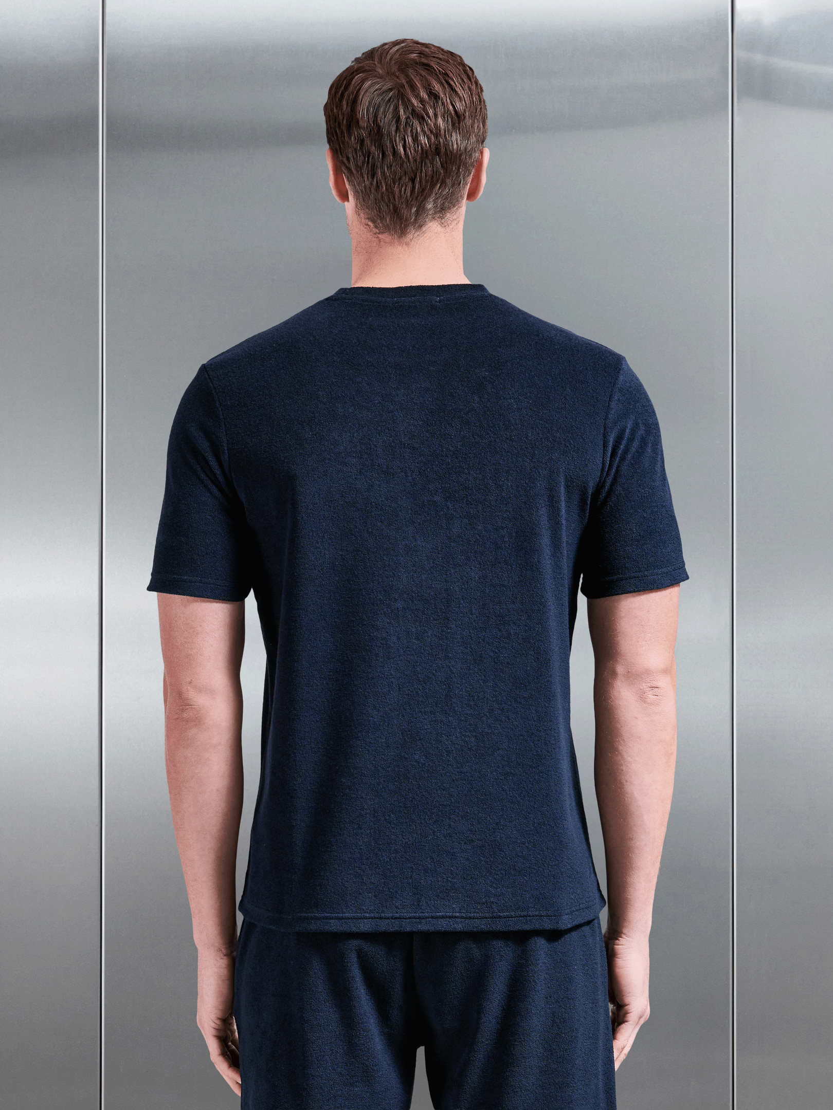 Towelling T-Shirt in Navy