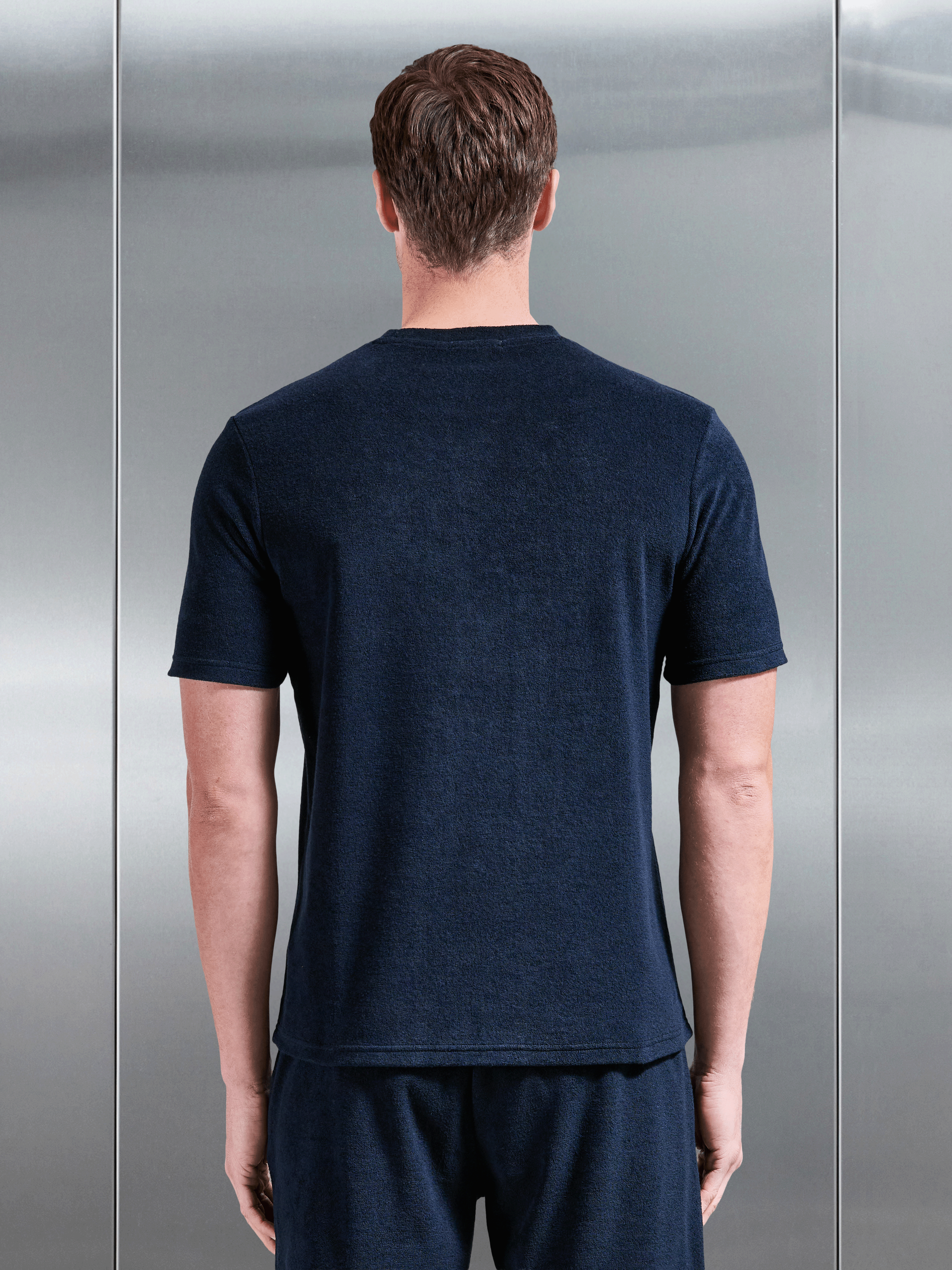 Towelling T-Shirt in Navy
