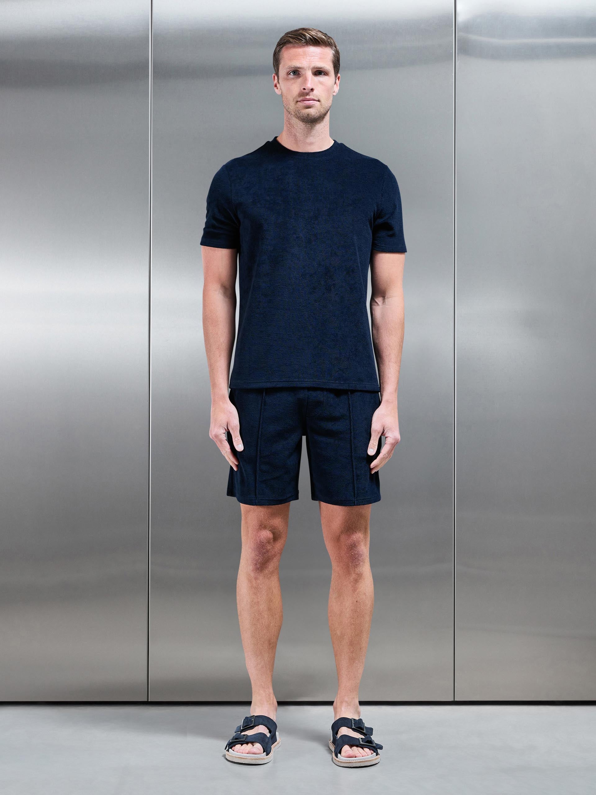 Towelling Short in Navy