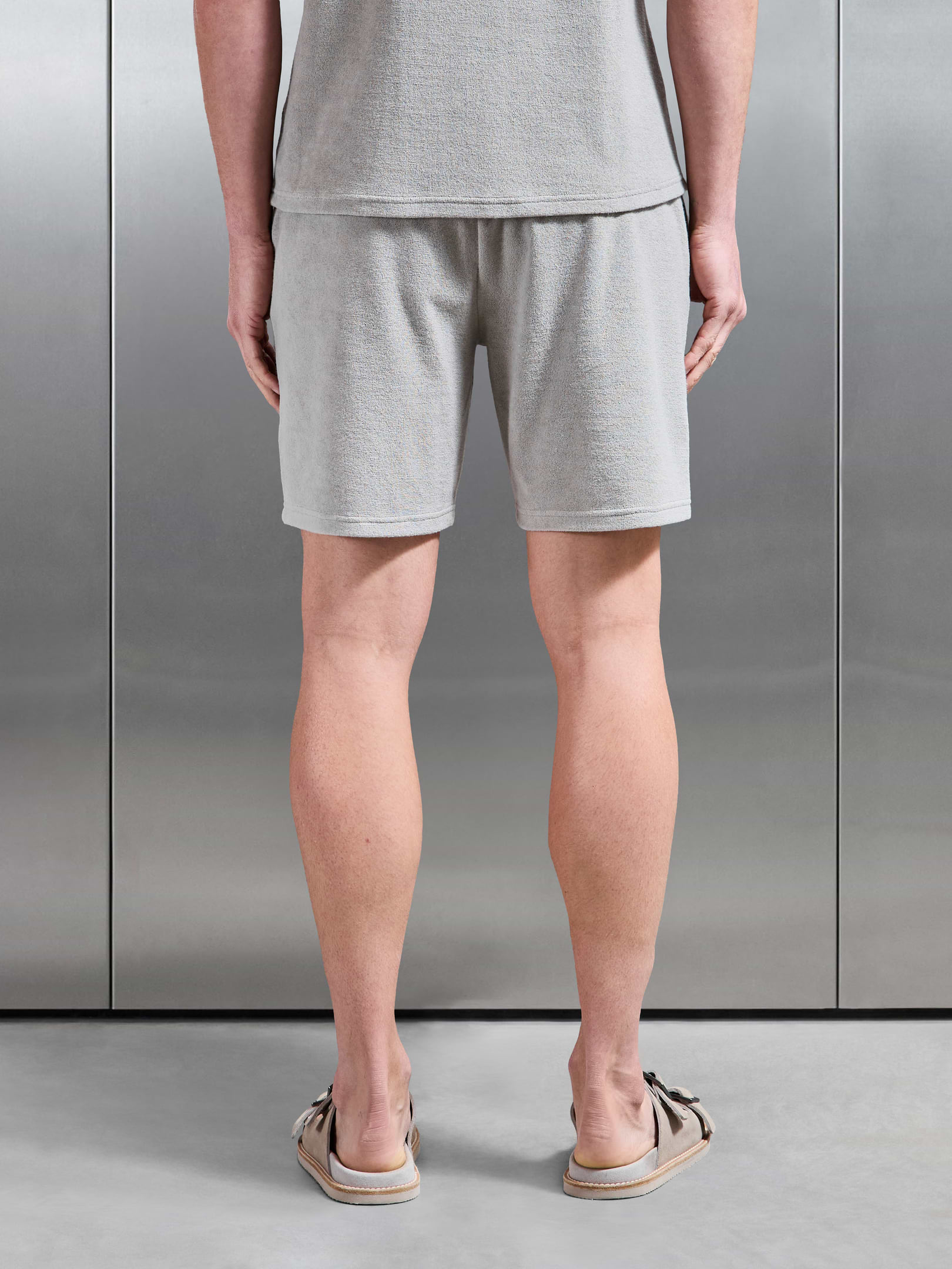 Towelling Short in Stone