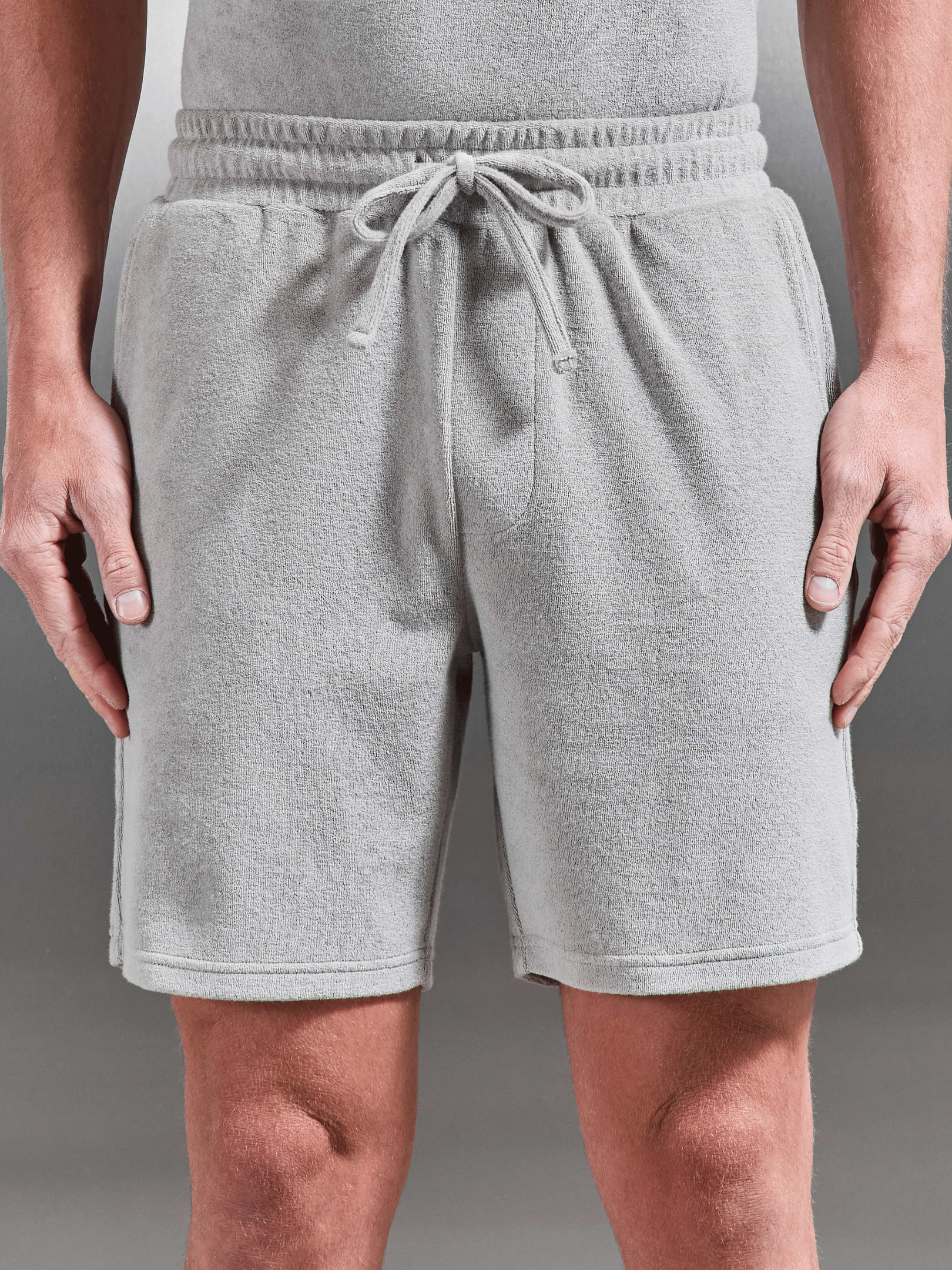 Towelling Short in Stone