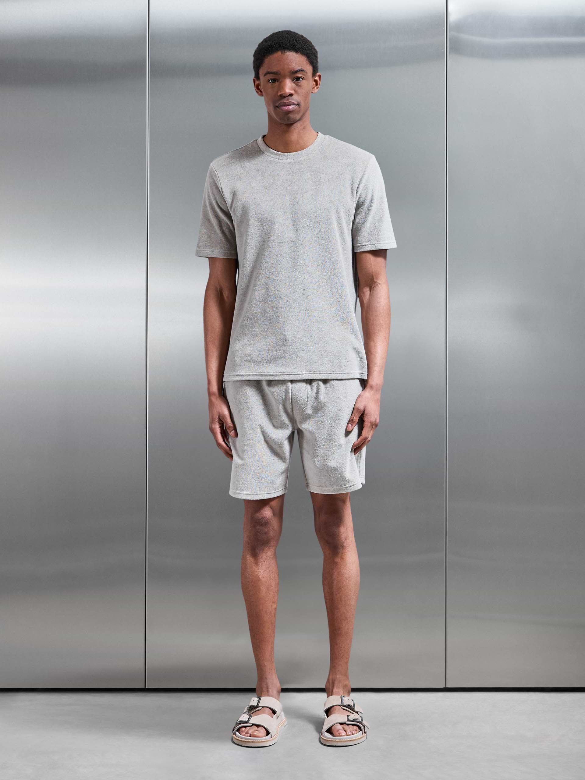 Towelling Short in Stone