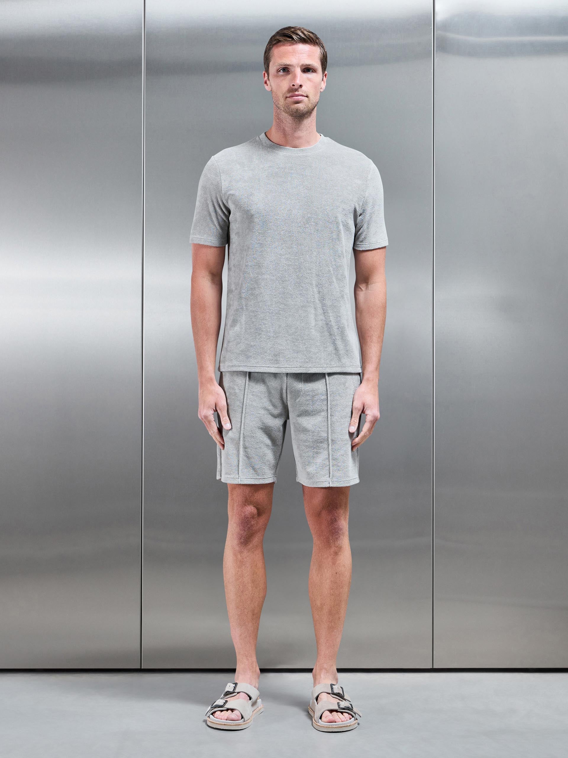 Towelling T-Shirt in Stone