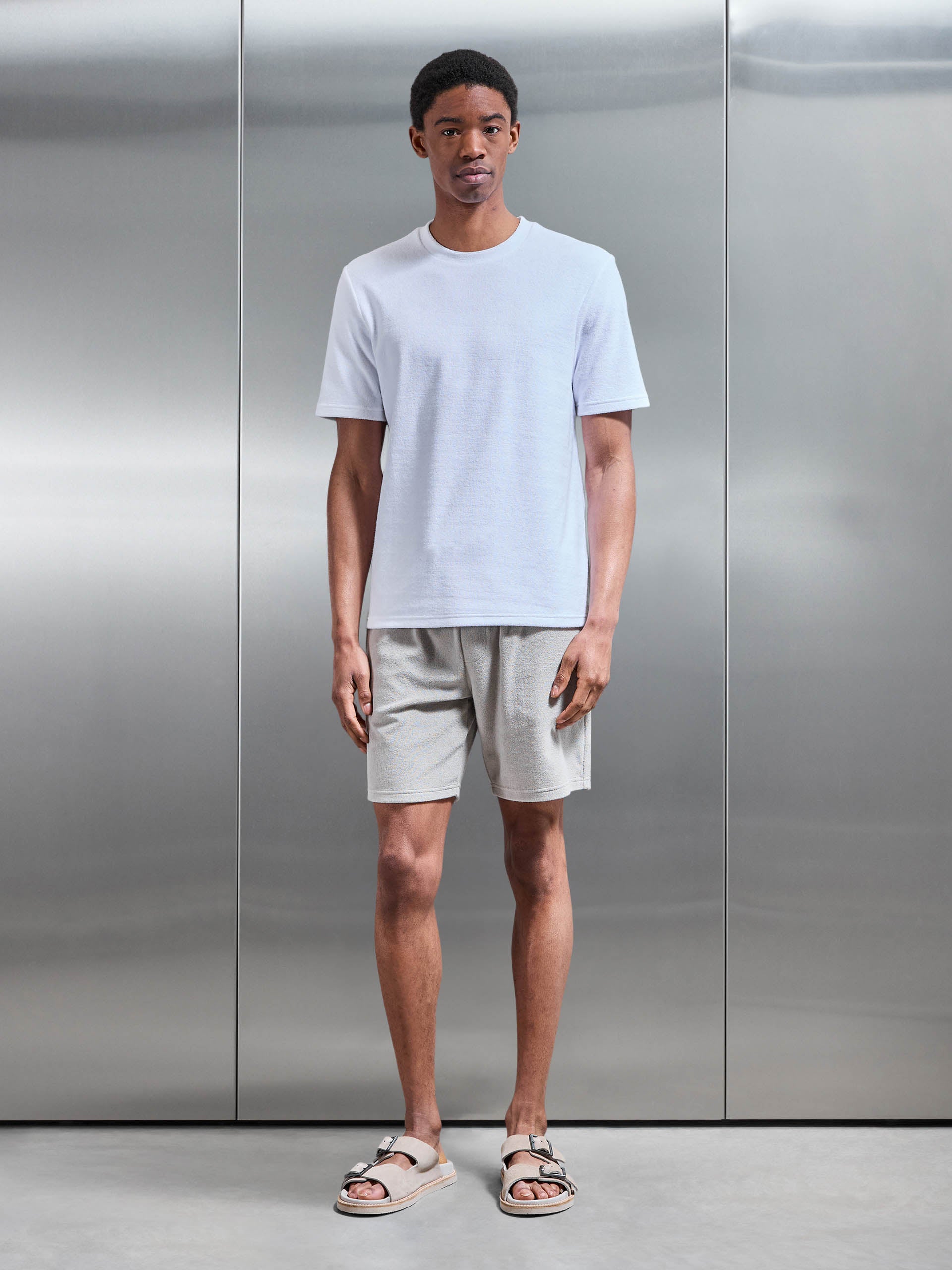 Towelling T-Shirt in White