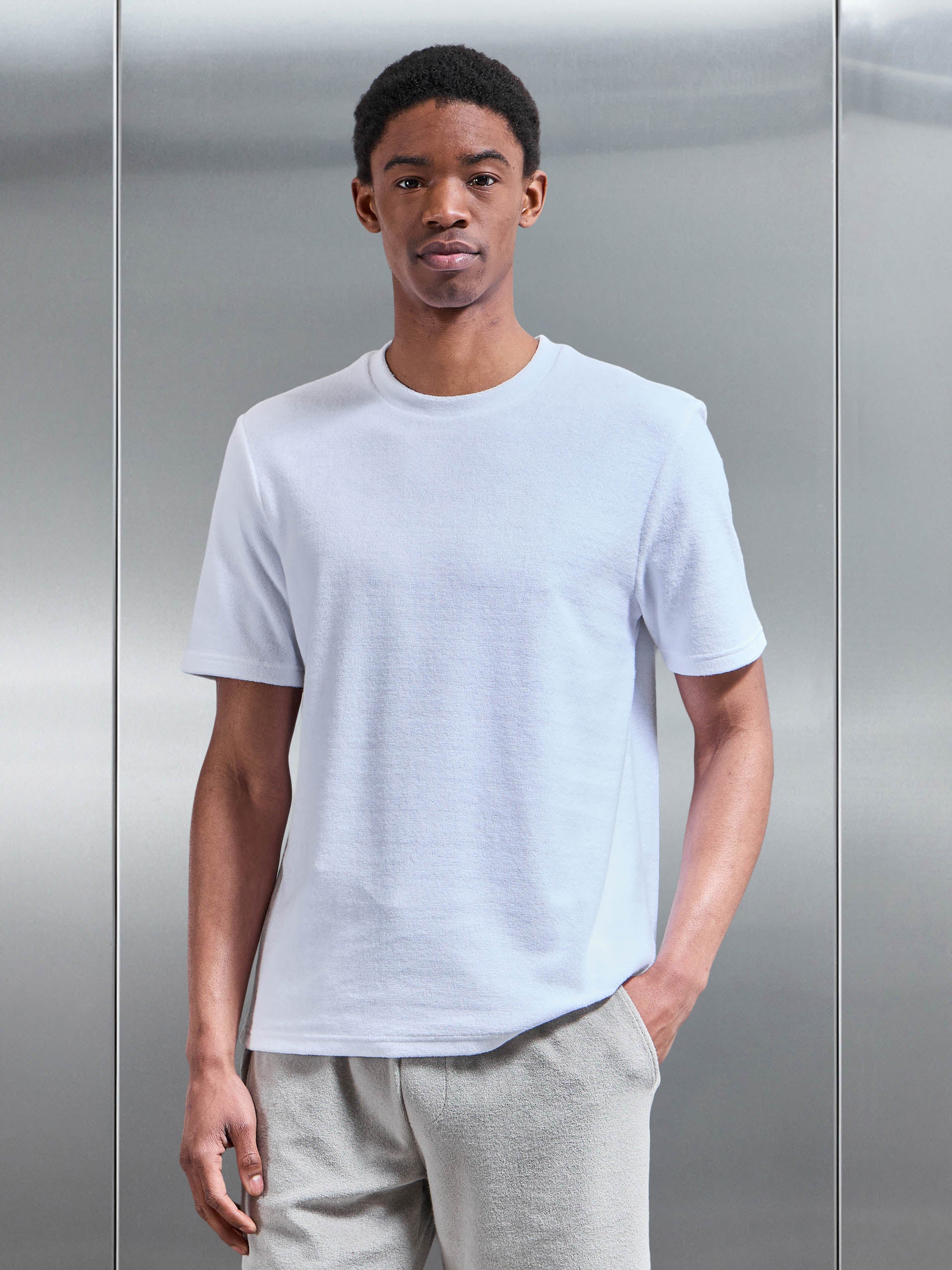 Towelling T-Shirt in White