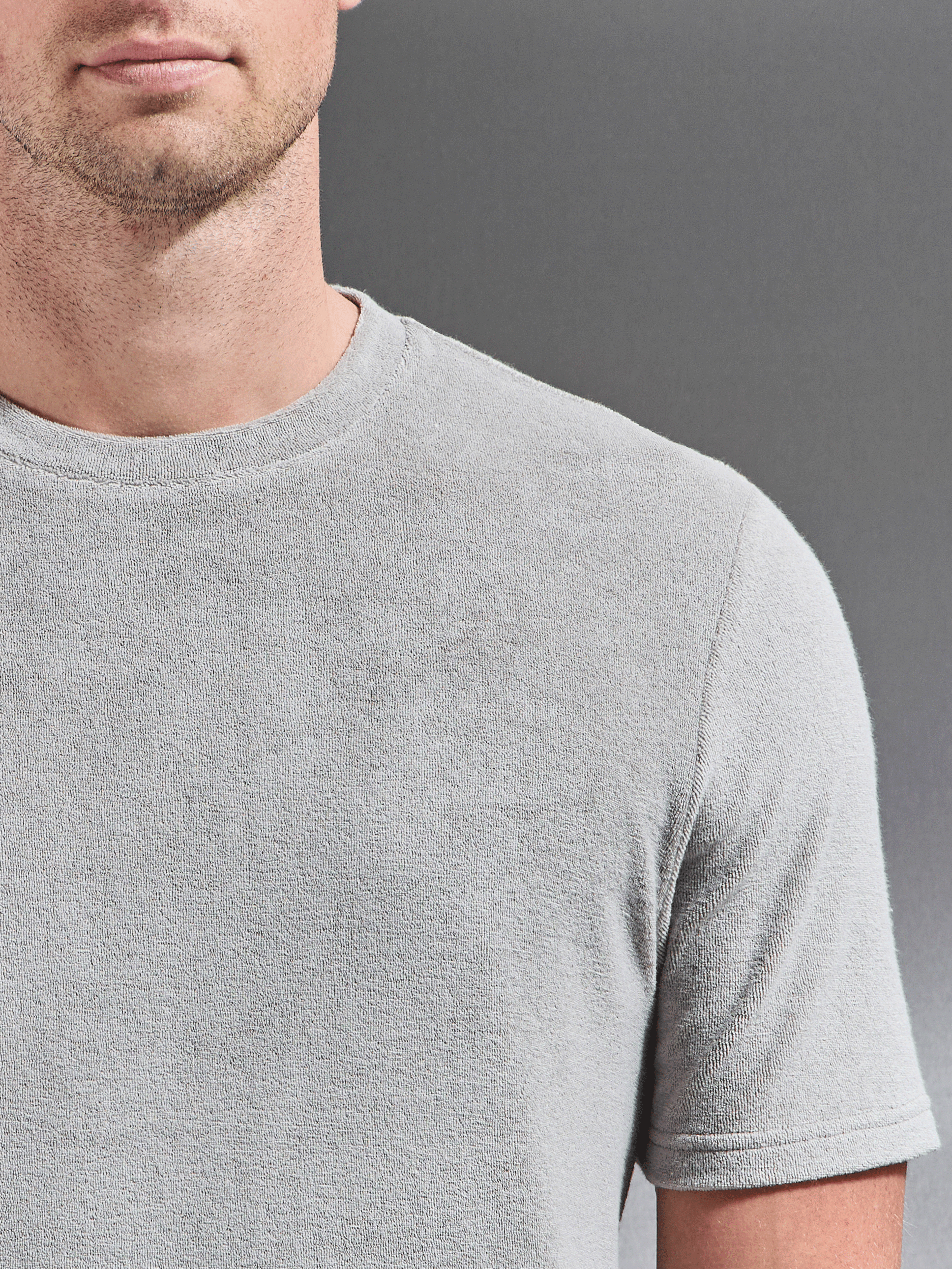 Towelling T-Shirt in Stone