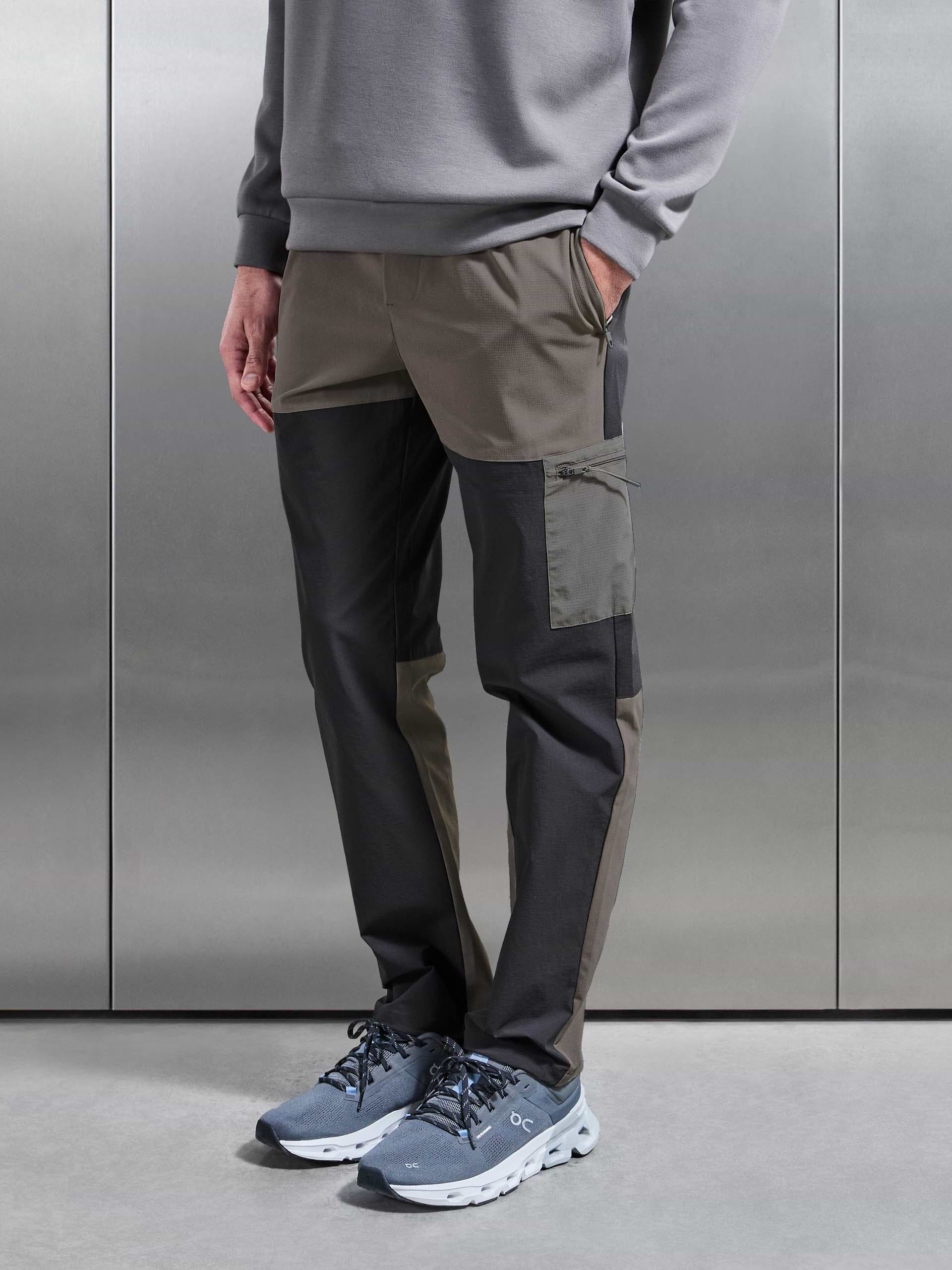 Trail Colour Block Cargo Pant in Grey