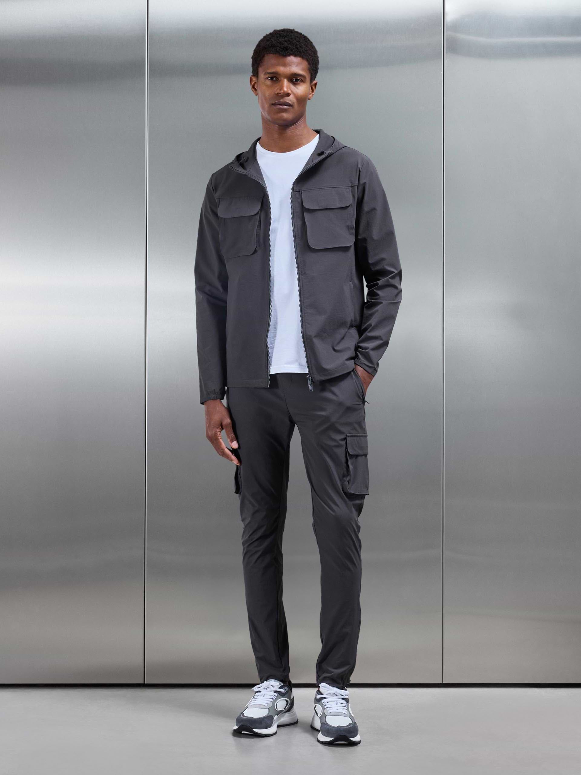 Utility Cargo Windbreaker in Grey