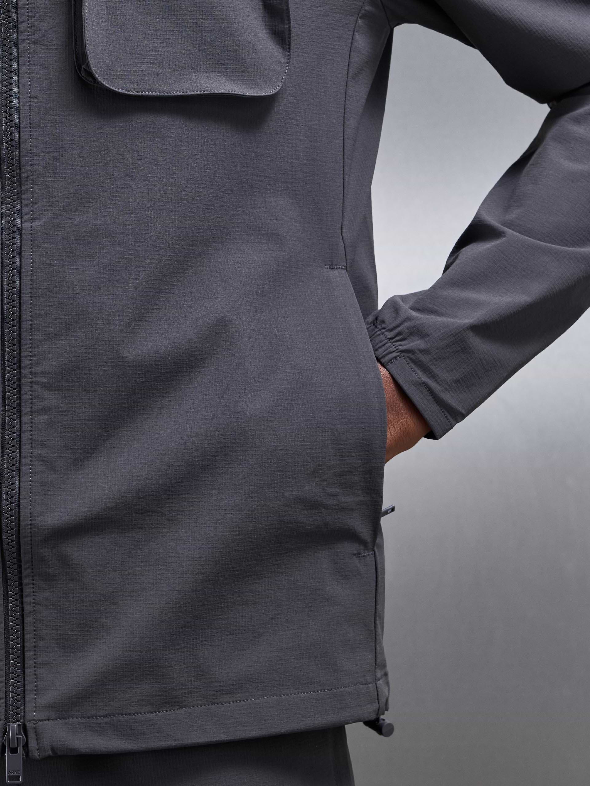 Utility Cargo Windbreaker in Grey