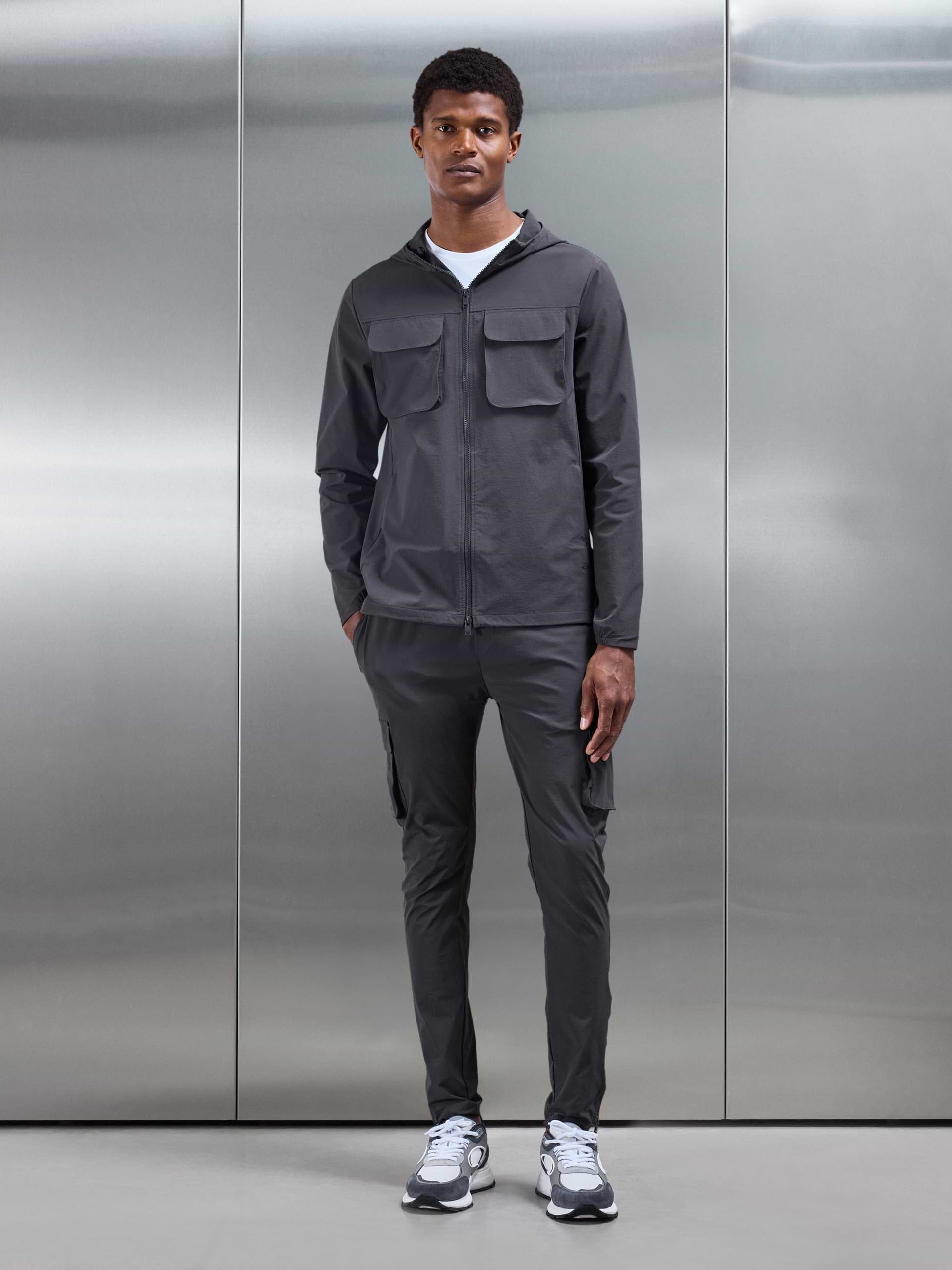 Utility Cargo Windbreaker in Grey