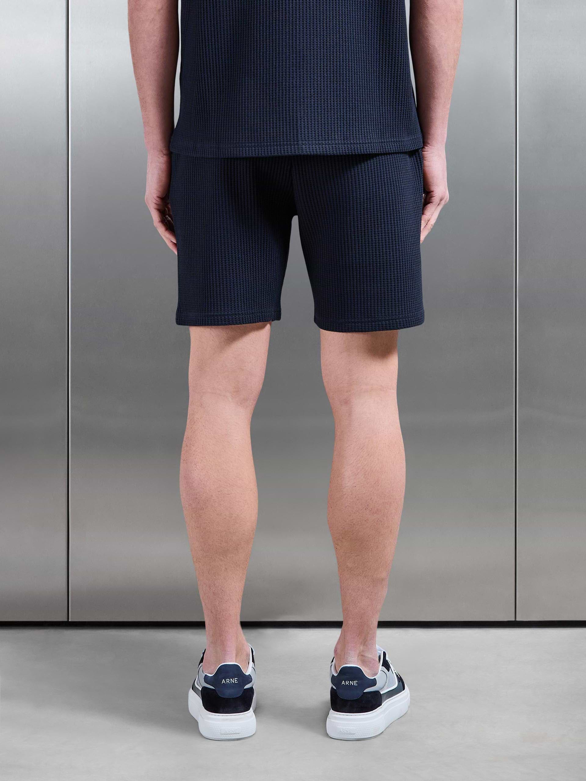Waffle Relaxed Short in Navy