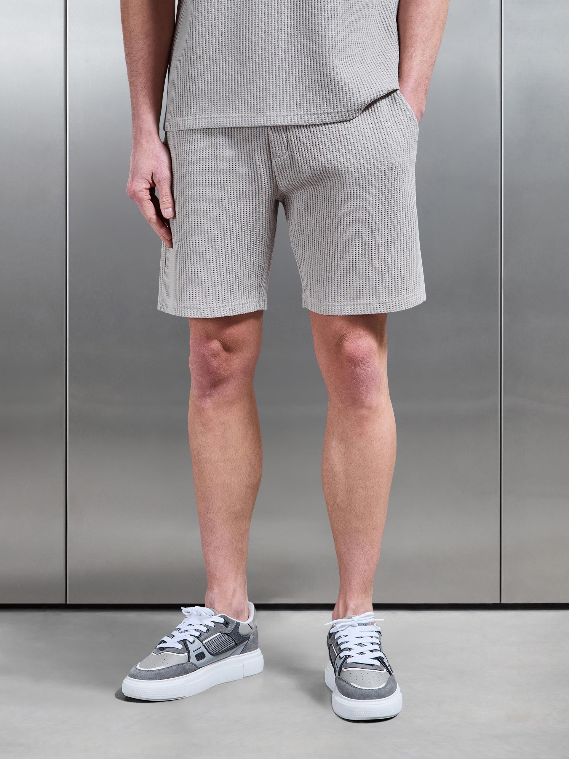 Waffle Relaxed Short in Stone