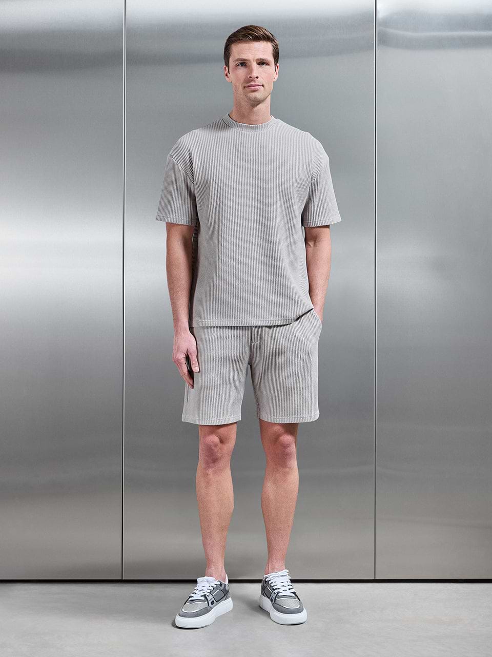 Waffle Relaxed Short in Stone