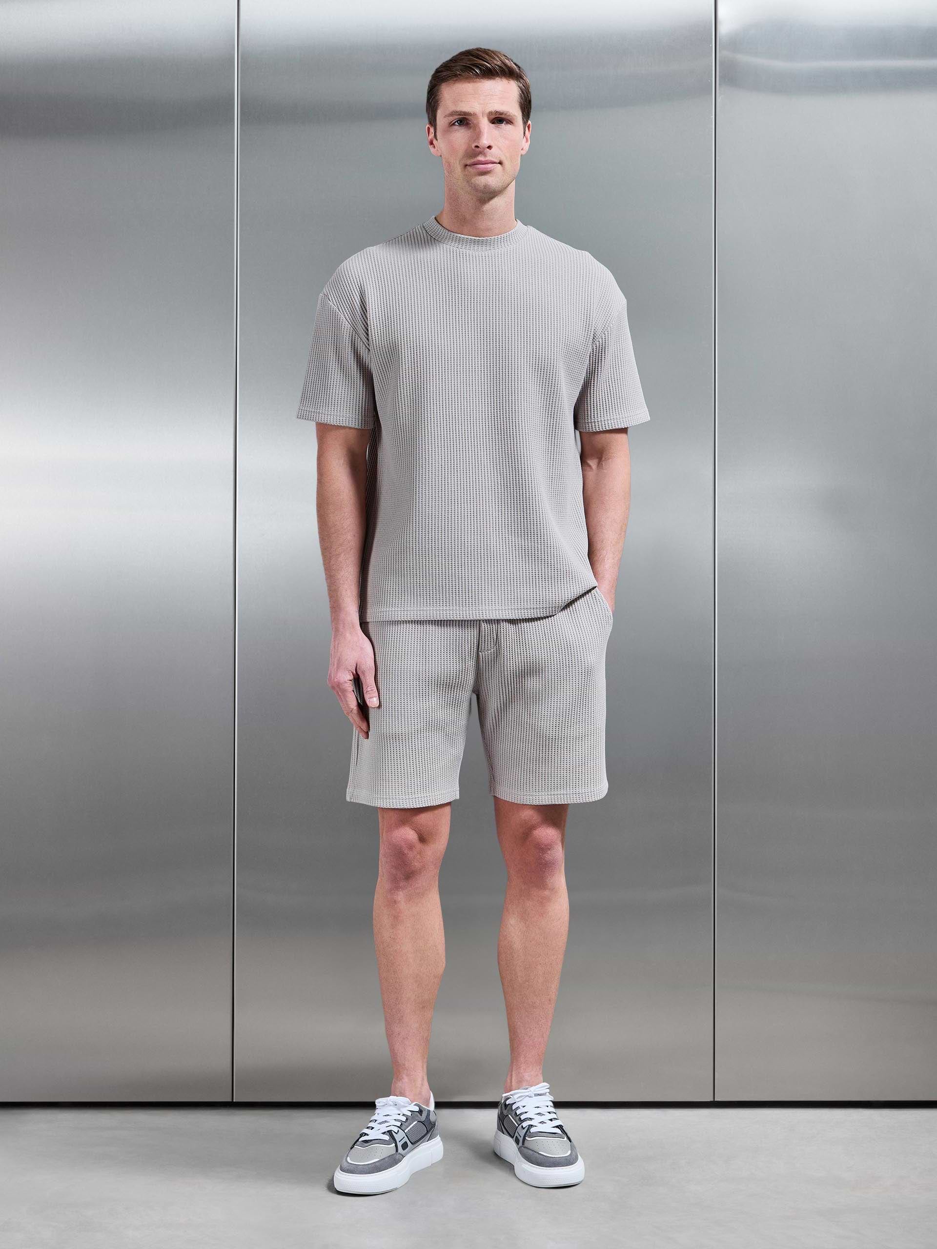 Waffle Relaxed T-Shirt in Stone