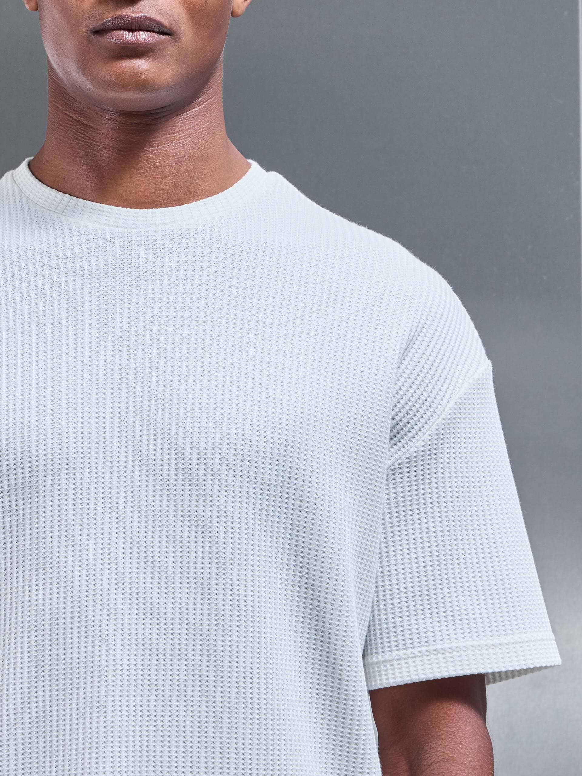 Waffle Relaxed T-Shirt in White