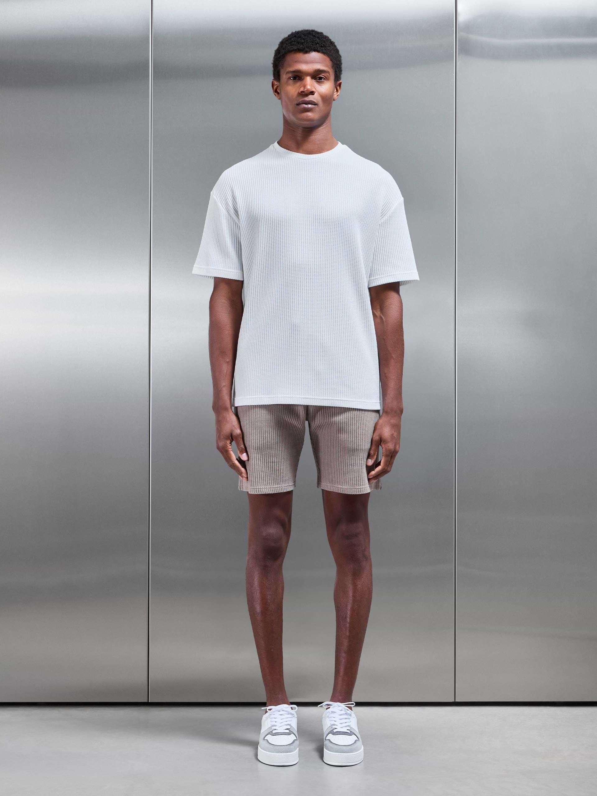 Waffle Relaxed T-Shirt in White