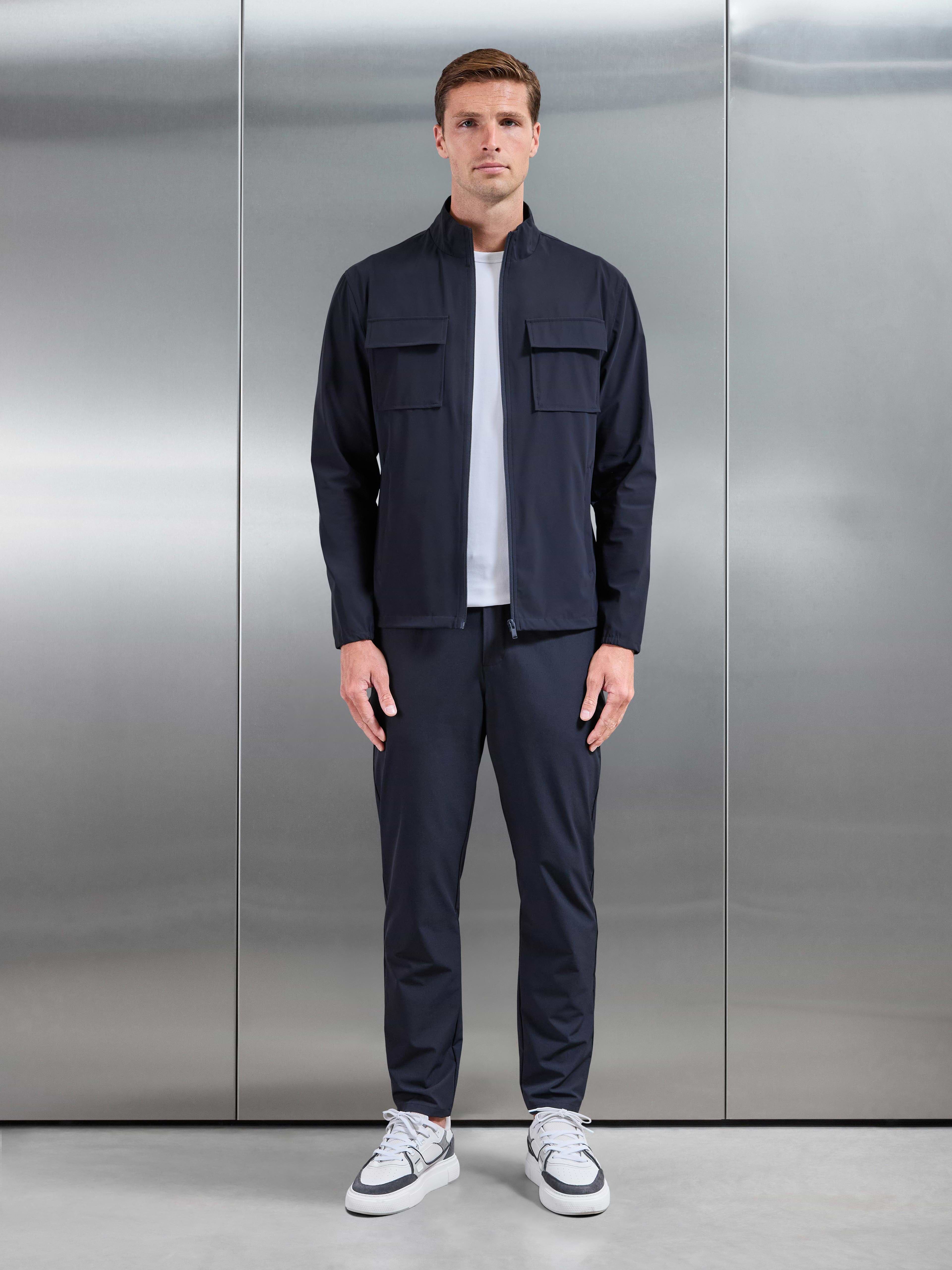 Water Repellent Cargo Jacket in Navy