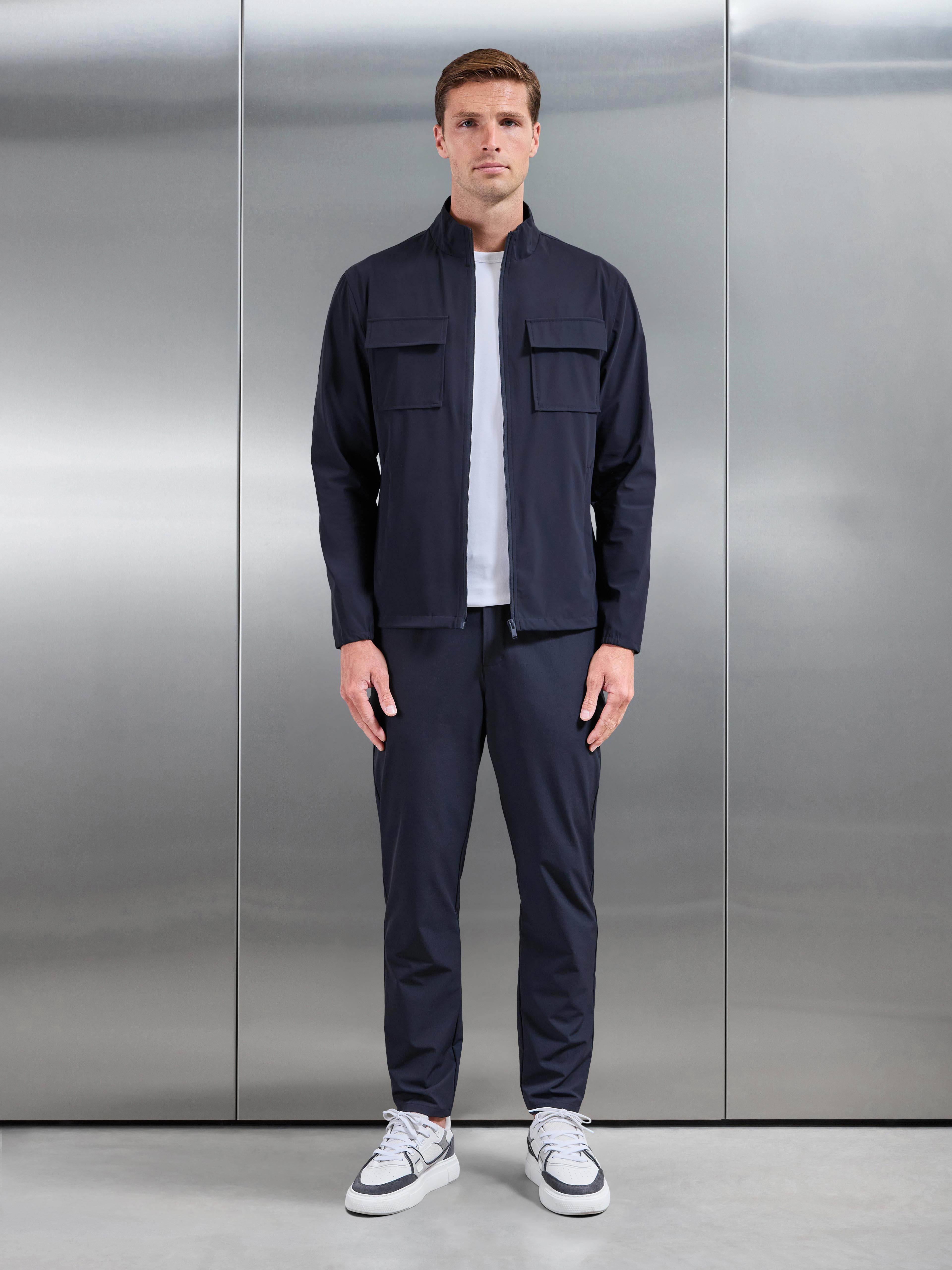 Water Repellent Cargo Jacket in Navy