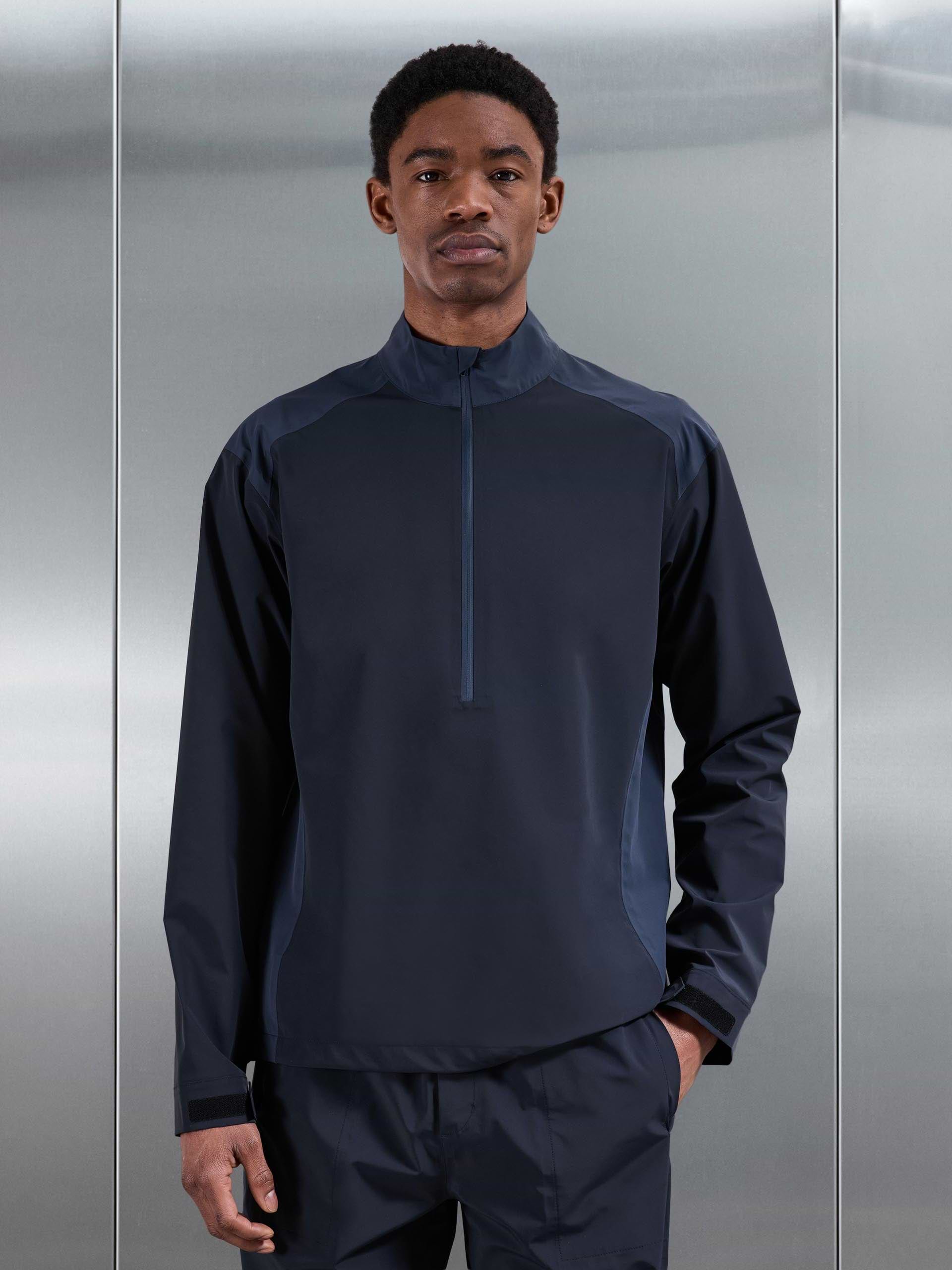 Waterproof Golf Colour Block Half Zip in Navy