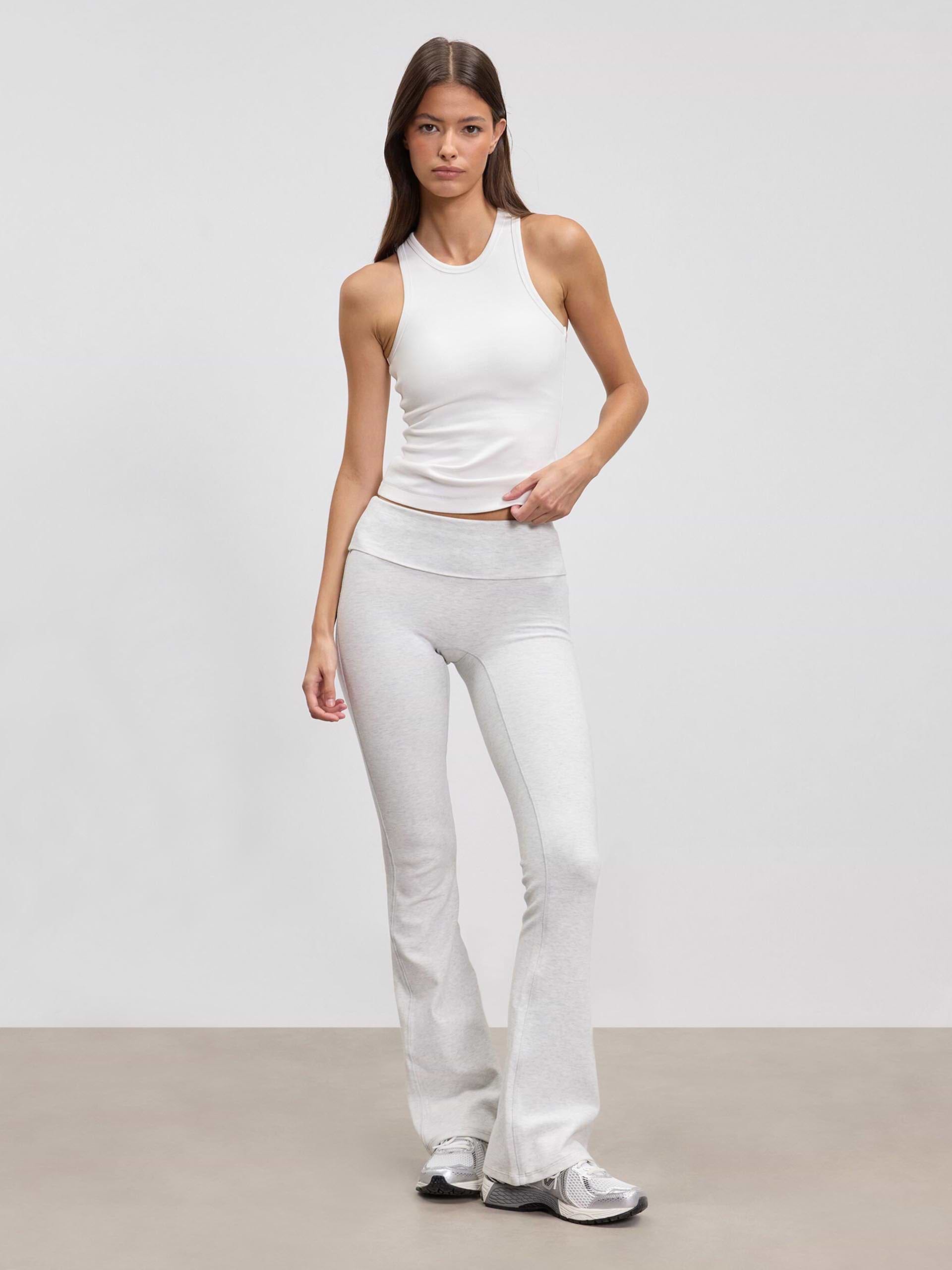 Womens Brushed Cotton Jersey Racer Vest in White