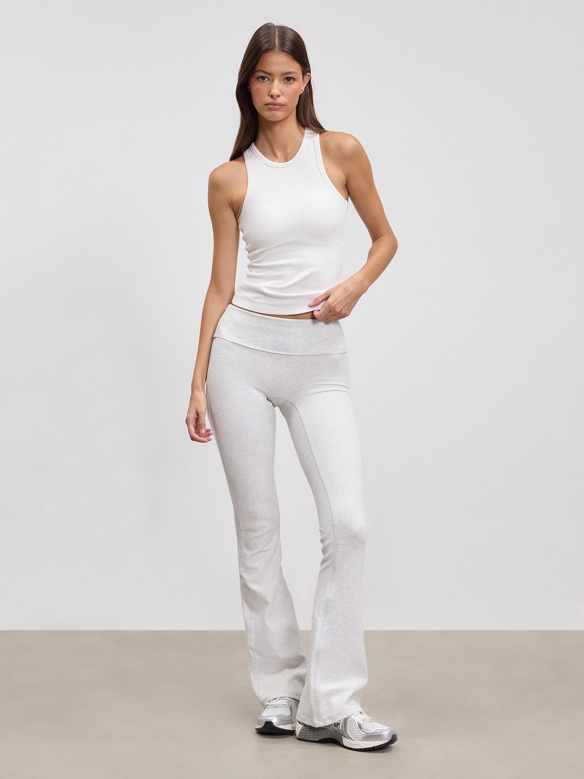 Womens Brushed Cotton Jersey Racer Vest in White