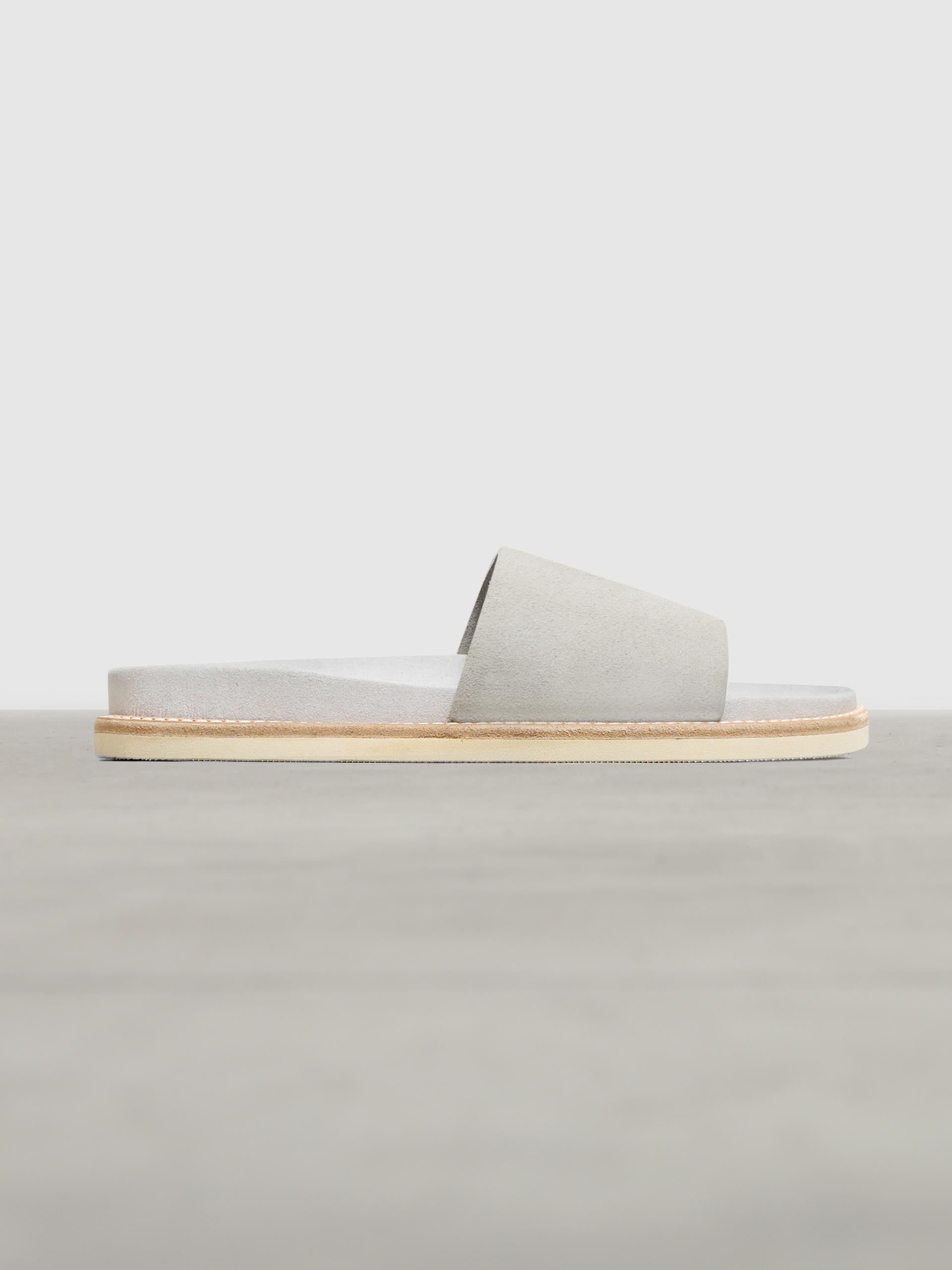 Womens Suede Slides in Grey