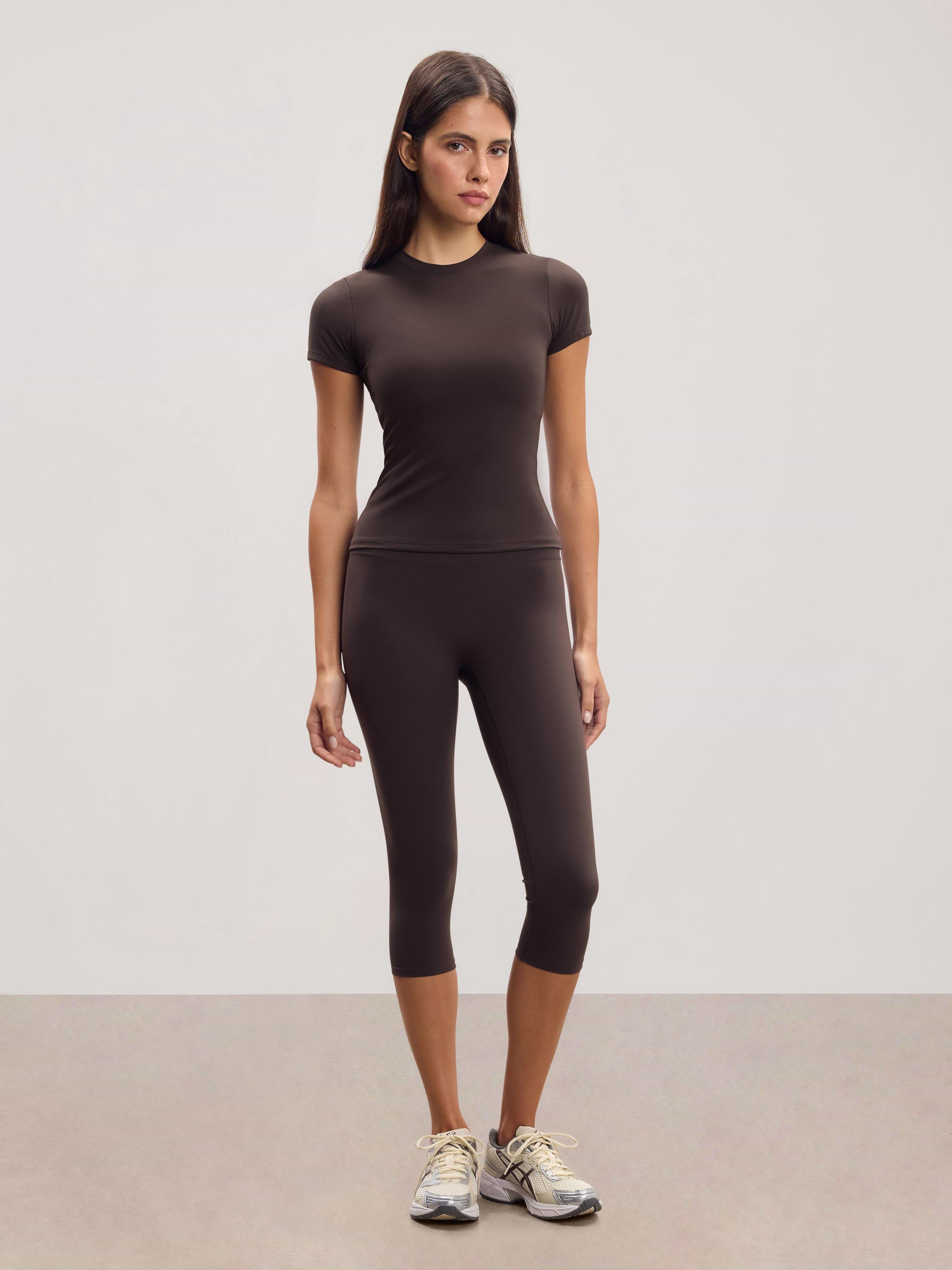 Womens Active Capri Legging in Brown