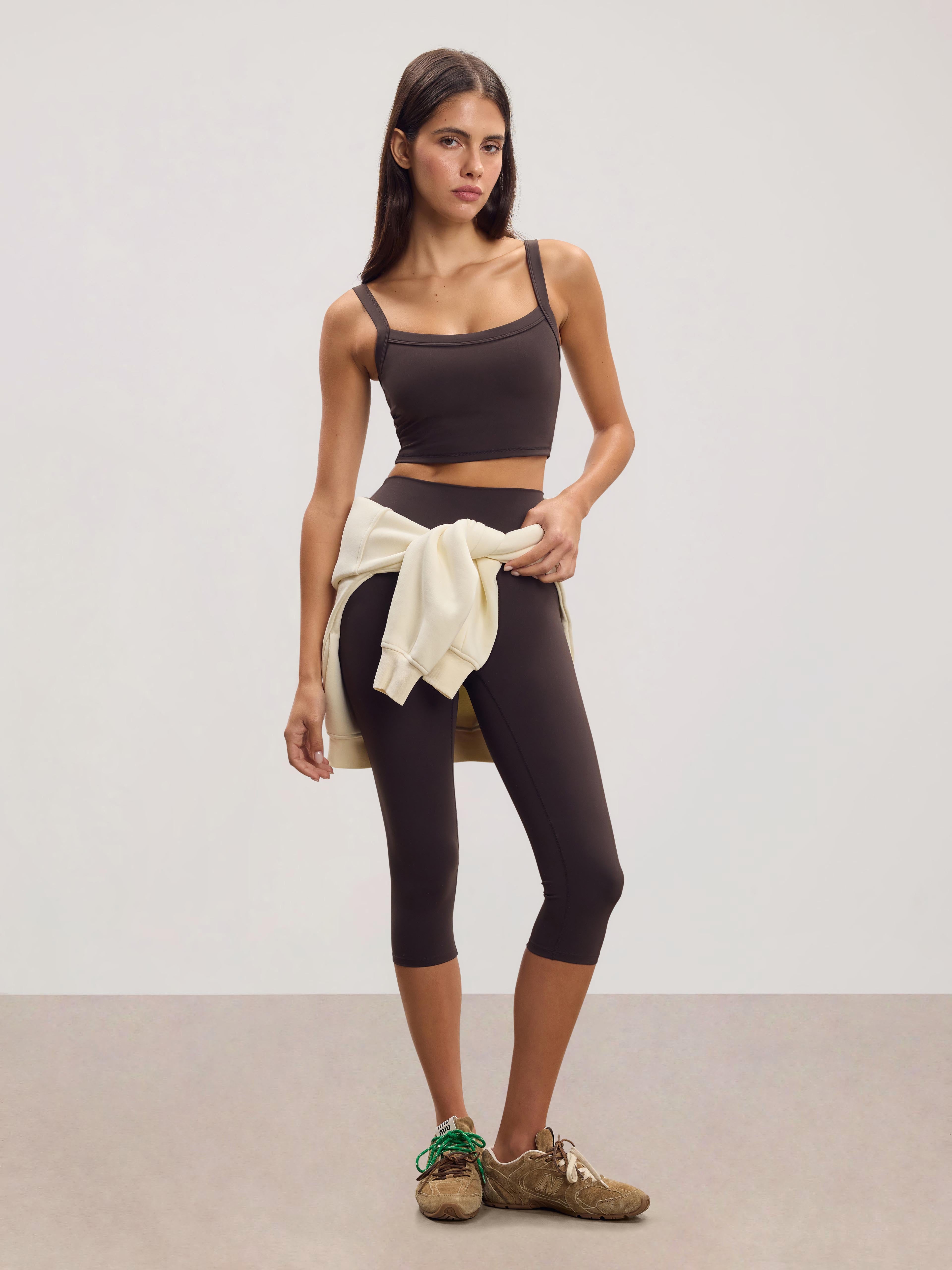 Womens Active Capri Legging in Brown
