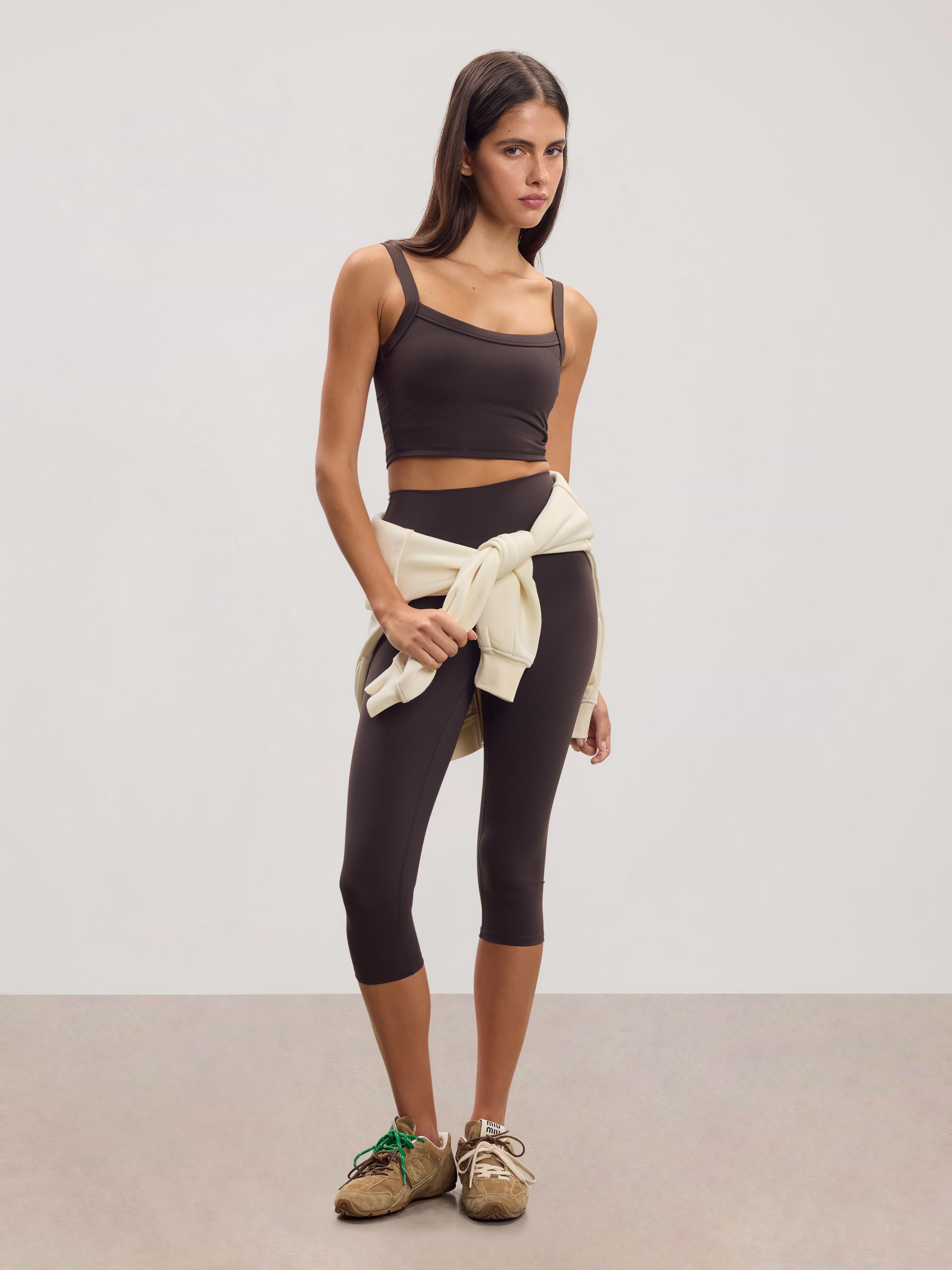 Womens Active Capri Legging in Brown